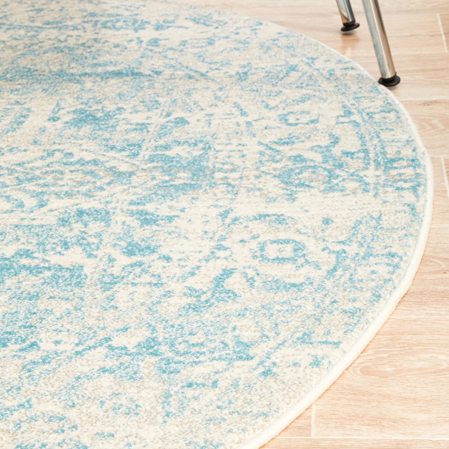 6 Common Ground Rugs Encore 253 200x200cm - Medium Round Power Loomed Pet Friendly Rug - Blue, 6 of 7