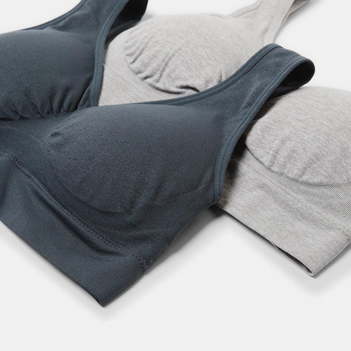 2 2 Pack Wirefree Seamfree Crop OMBRE BLUE, SILVER MARLE, 2 of 8
