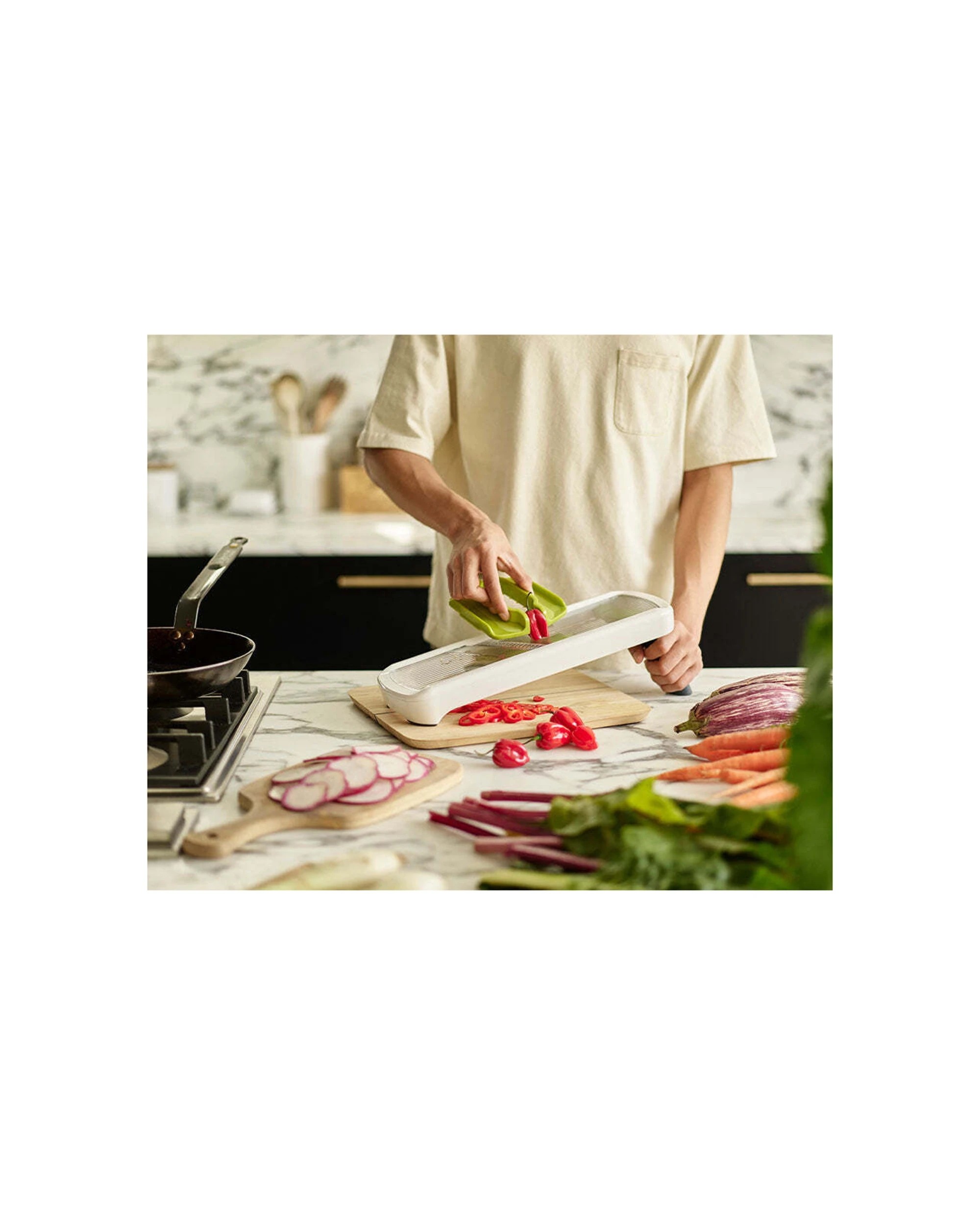 2 Joseph Joseph Grip Mandoline Plus Stainless Steel Blade 38cm - White, 2 of 8