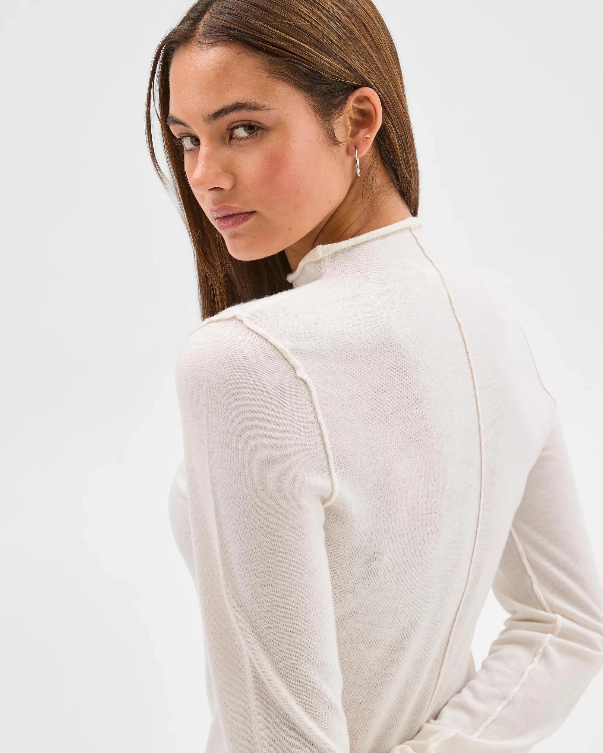 7 Lily Loves Exposed Seam Skivvy Top LIGHT CREAM, 7 of 7