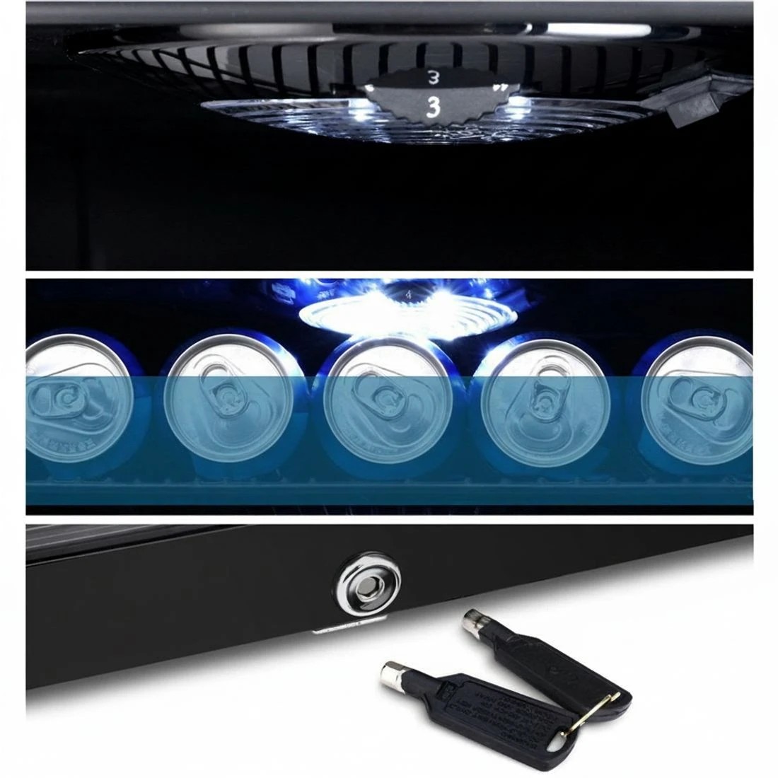 5 Devanti 130L Bar Fridge Glass Door w/Light - Black, 5 of 6