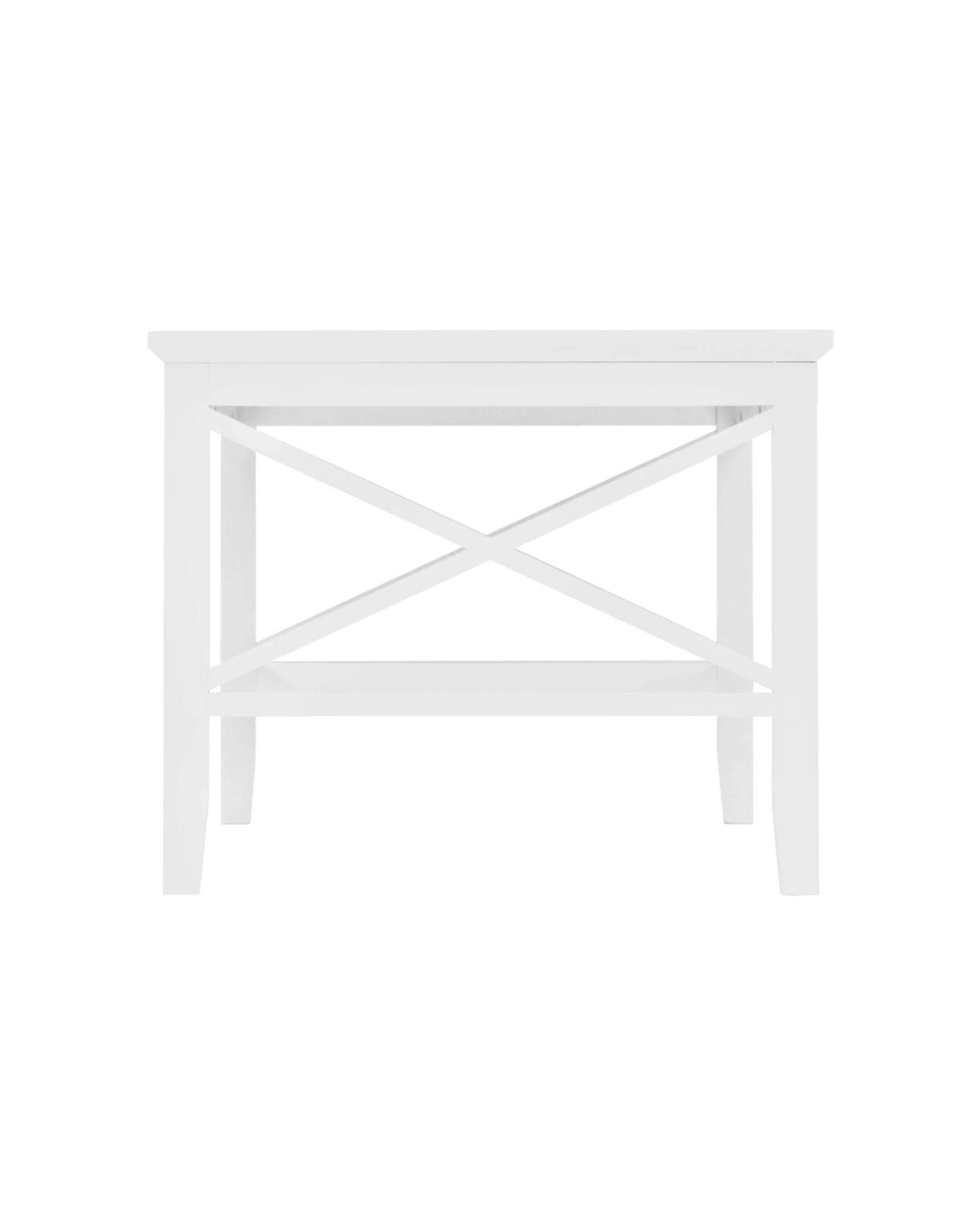 5 Alpine Bay Long Island Rectangular Coffee Table 1 Shelf Matte Storage Unit - White, 5 of 5