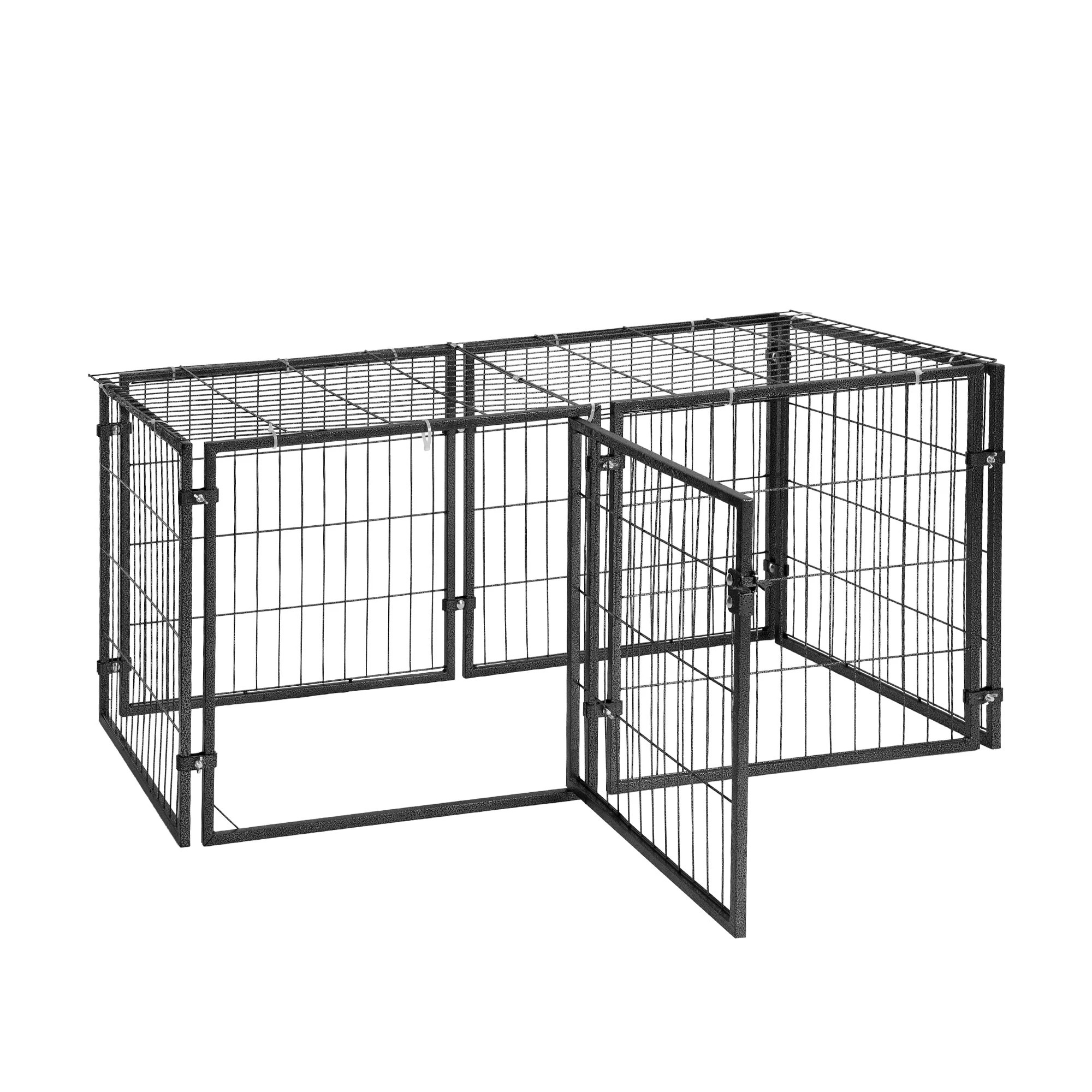 1 i.Pet Large Dog Crate Cage Playpen 129cm Puppy Pen Pet Enclosure 50'' - Black, 1 of 9