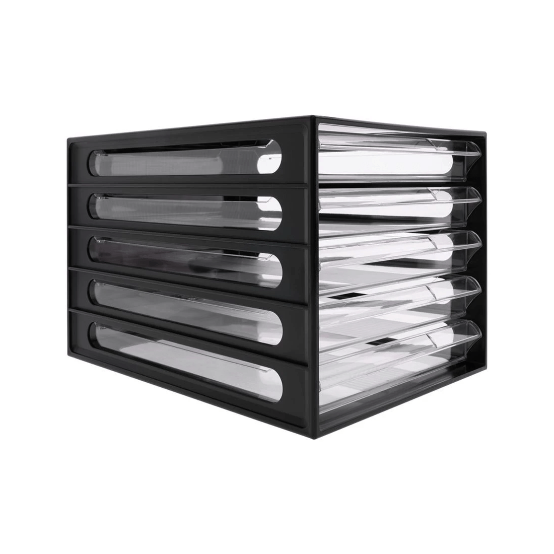 1 J.Burrows Desktop File Storage Organiser 5 Drawer Black, 1 of 4