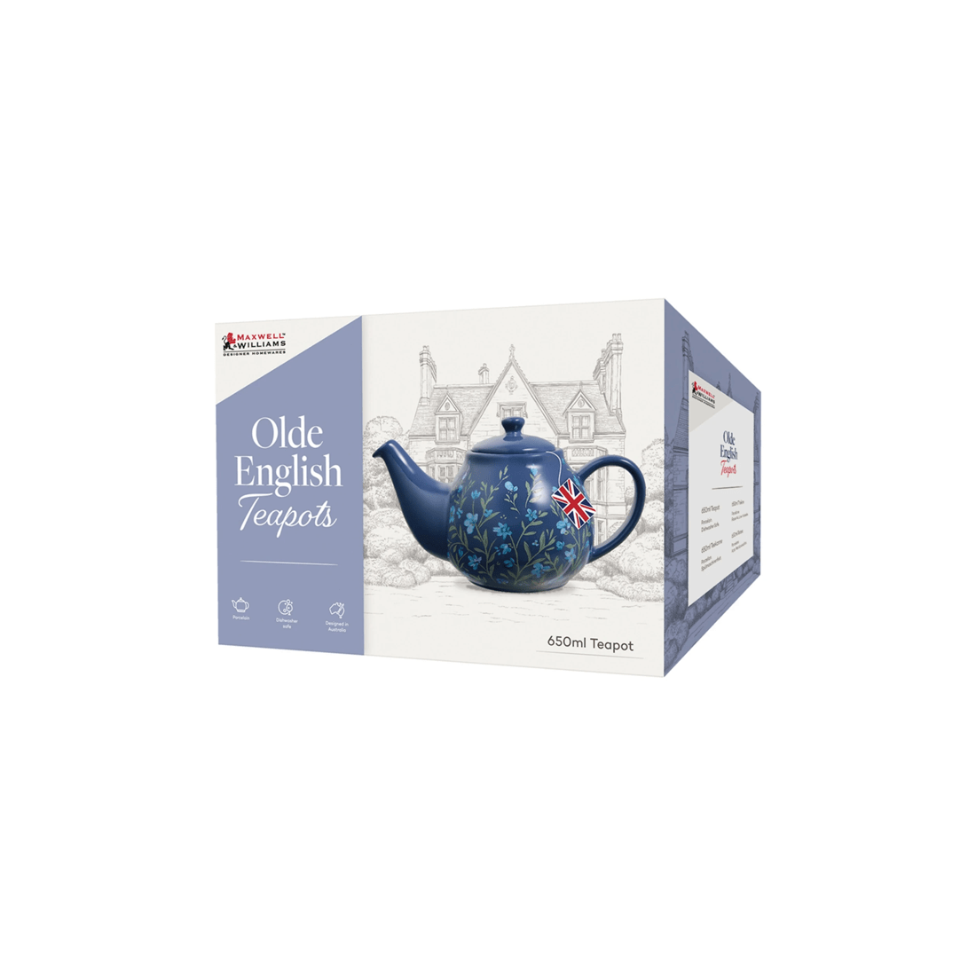 4 Maxwell & Williams Olde English Quality Porcelain Teapot 650ml Serveware
 - Blue, 4 of 4