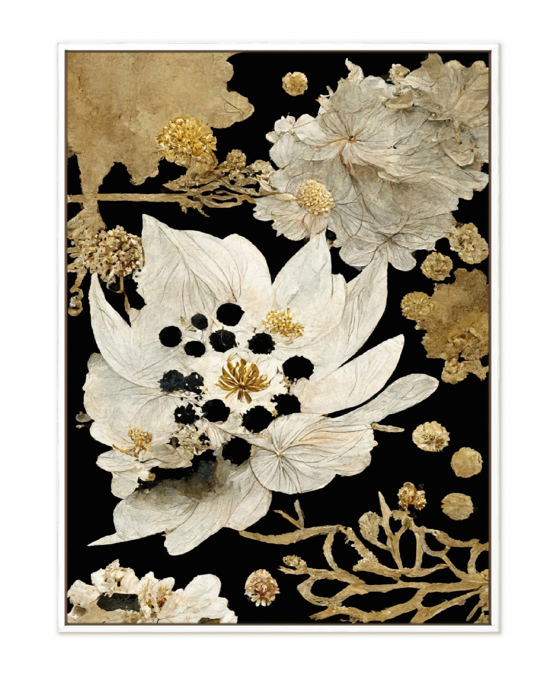 The Wall Art Warehouse - Golden Petal Bloom - Stretched Framed Canvas ...