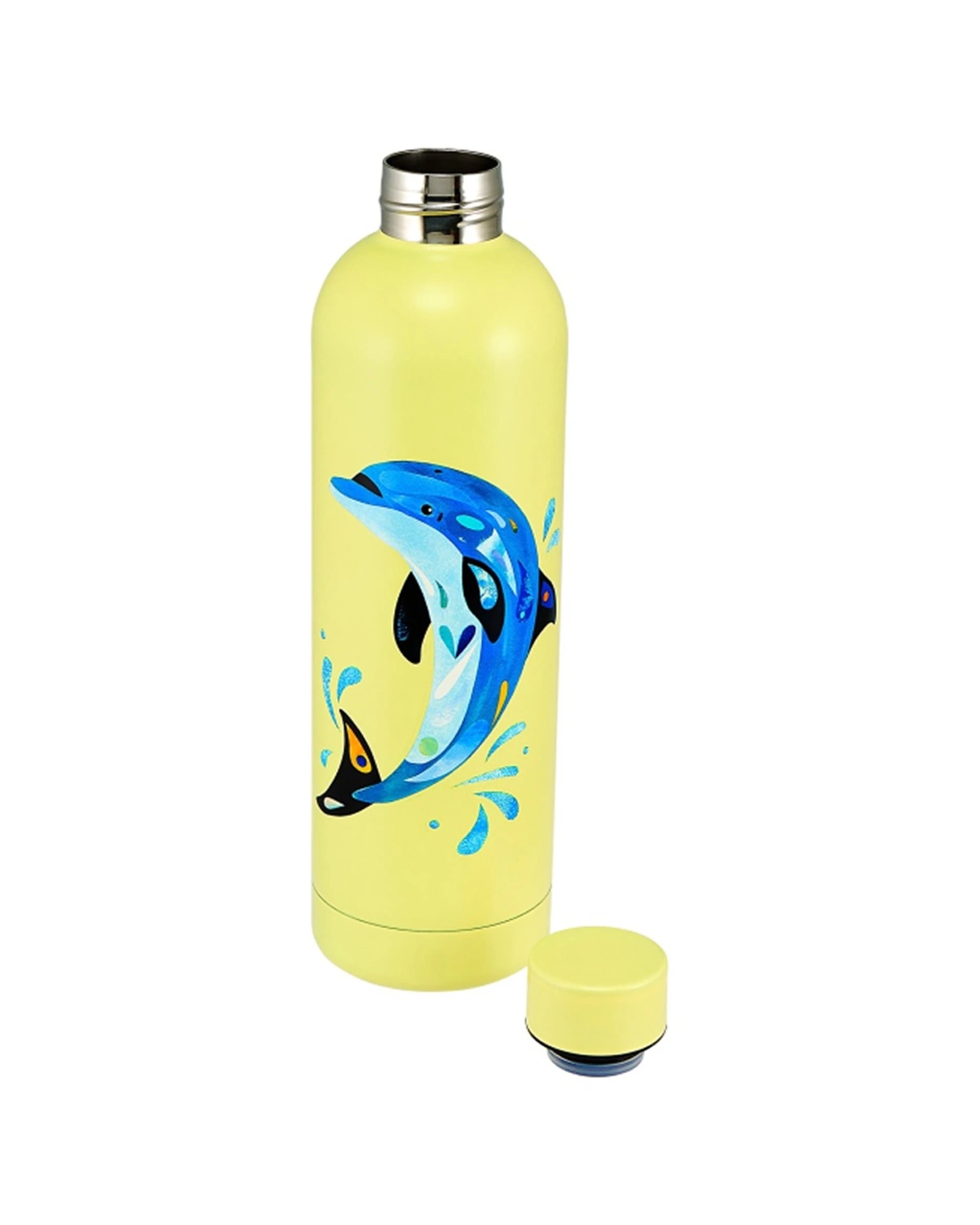 4 Maxwell & Williams 2x Pete Cromer Ozzie Ocean Insulated Bottle Set 750ml Dolphin - Yellow, 4 of 5