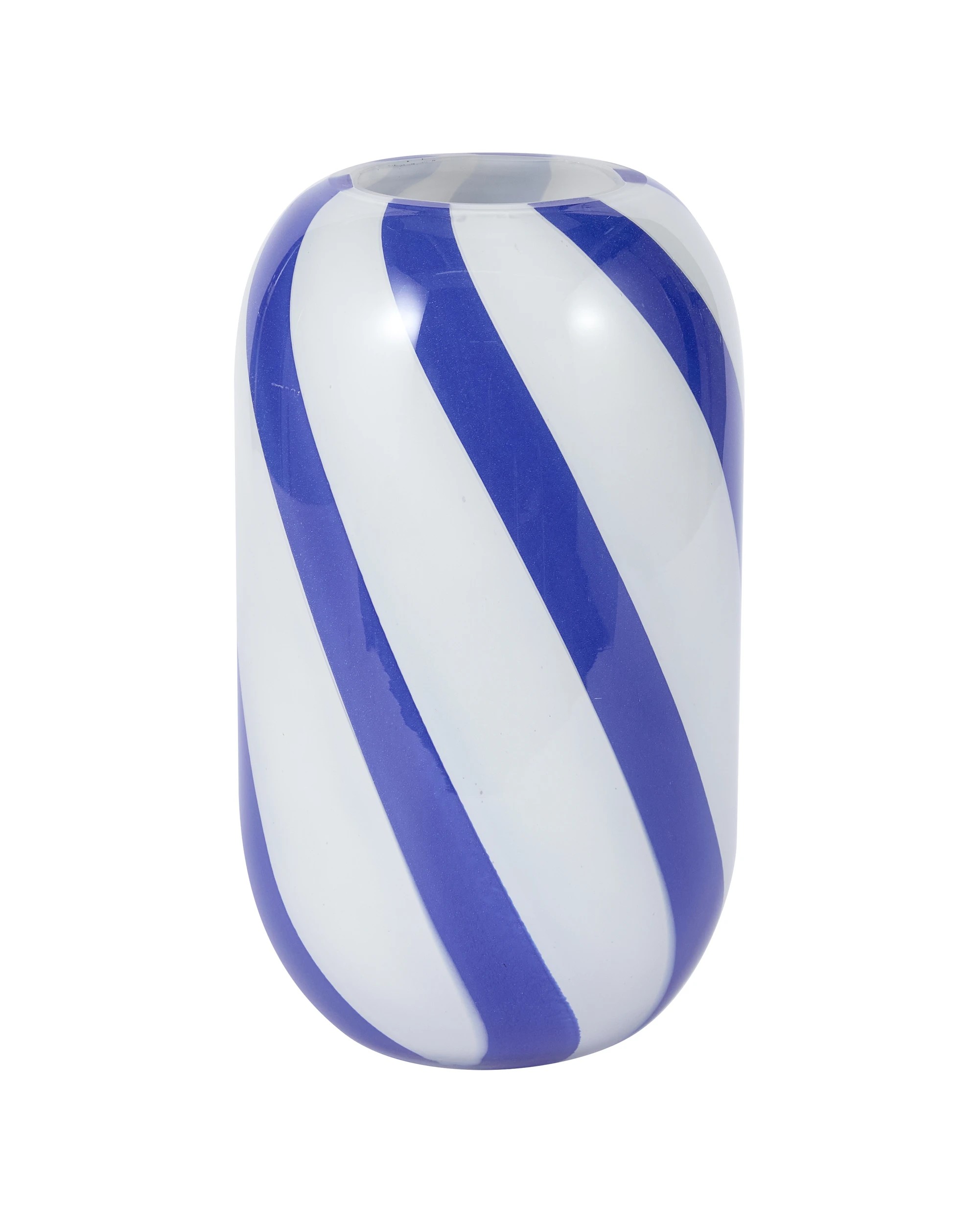 3 Blue Swirl Stripe Glass Vase, 3 of 5