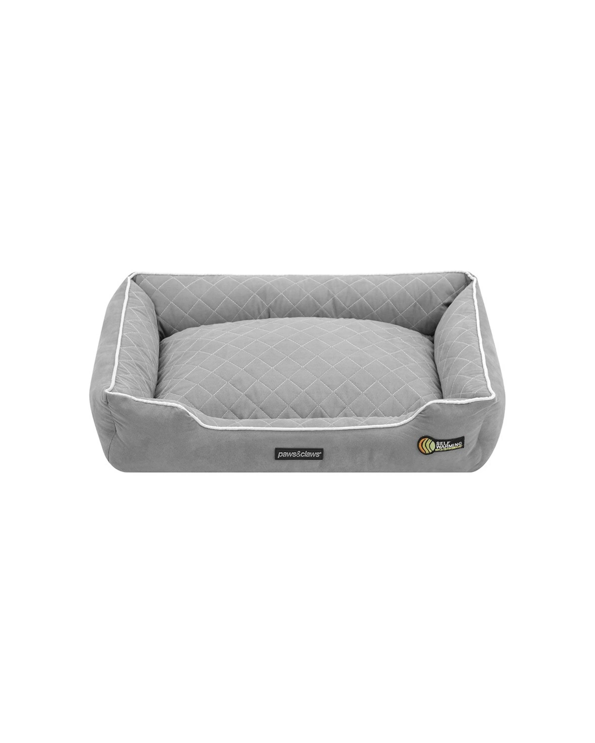 3 PAWS AND CLAWS 70x50cm Self Warming Walled Bed Medium Pet Bed Non Slip
 - grey, 3 of 7