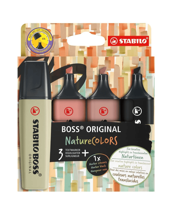Stabilo Boss Nature Colours Highlighters Set A 4 Pack