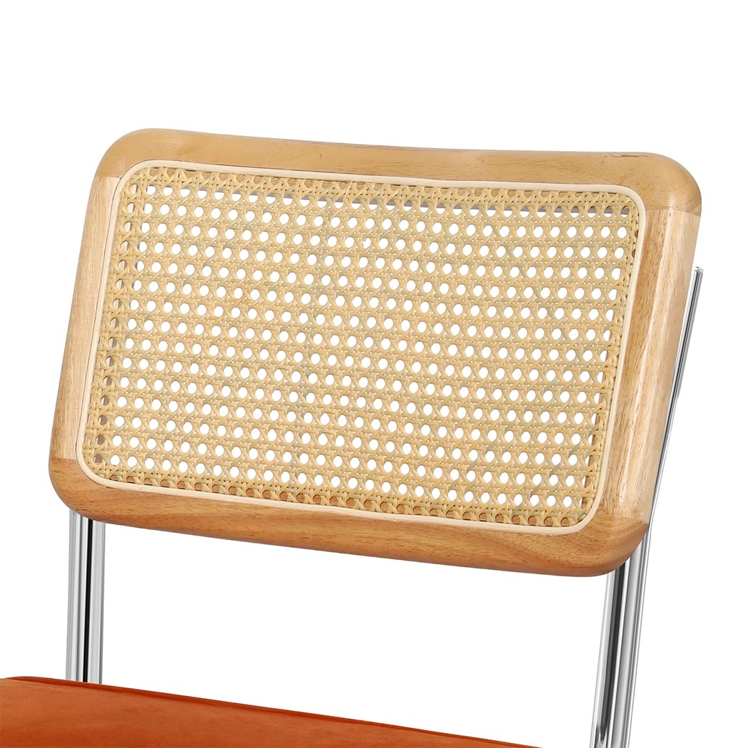 4 Levede 8pcs Replica Cesca Velvet Cantilever Dining Chairs In Brown, 4 of 7