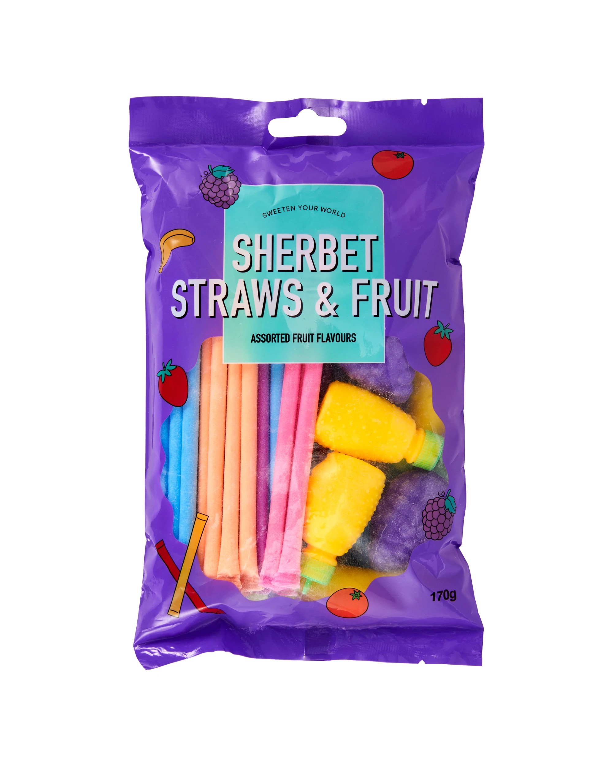 1 Sherbet Straws and Fruit 170g, 1 of 4