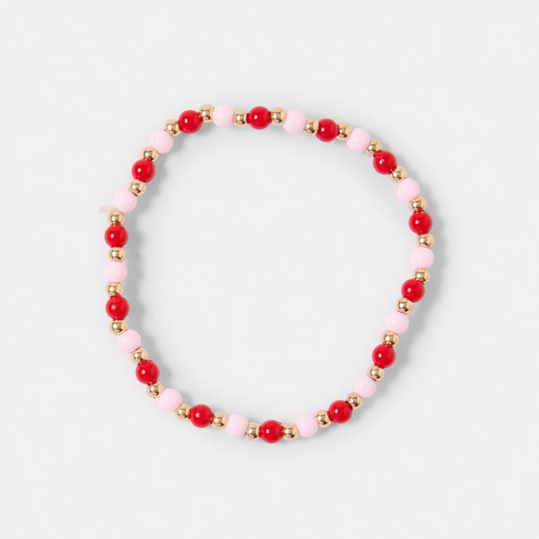 3 4 Pack Flower Bracelets - Gold Tone, Pink, Red and White, 3 of 6