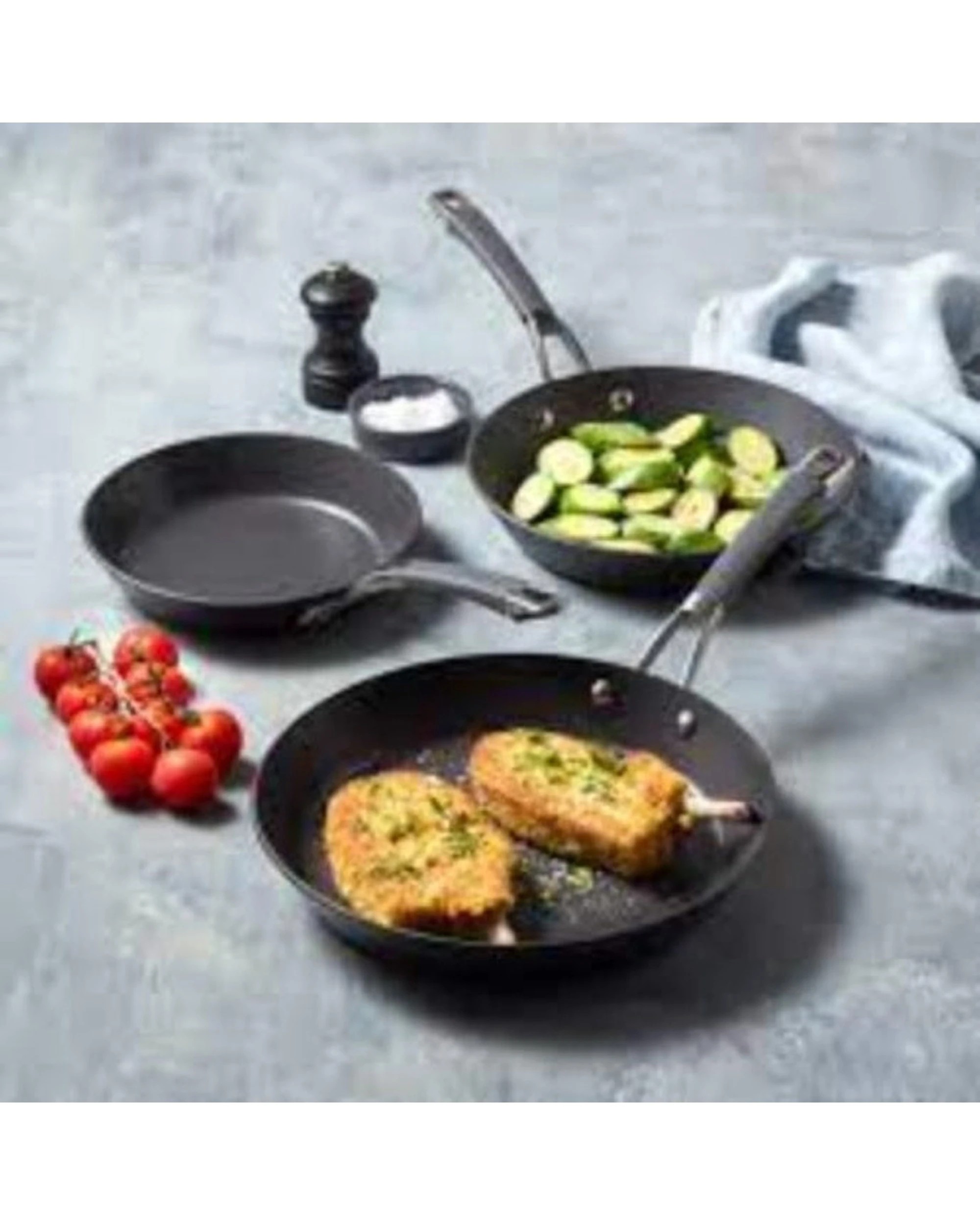 2 Anolon Endurance 3pc Skillet Triple Pack Set Non-Stick Oven Safe Induction Compatible - Black, 2 of 3