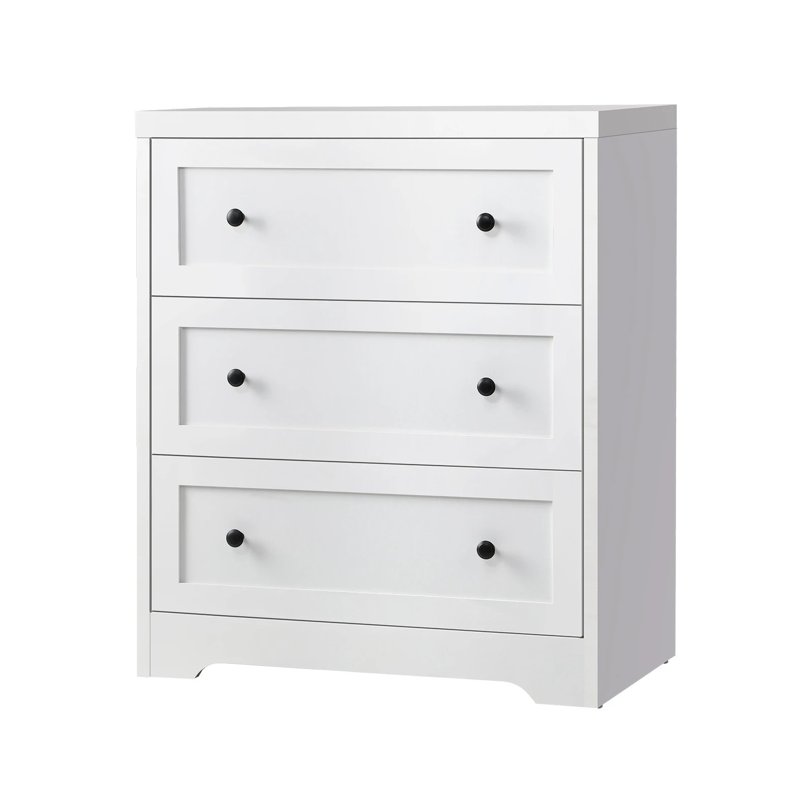 1 Oikiture Chest of Drawers 3 Drawers Tallboy Storage Cabinet - White, 1 of 8
