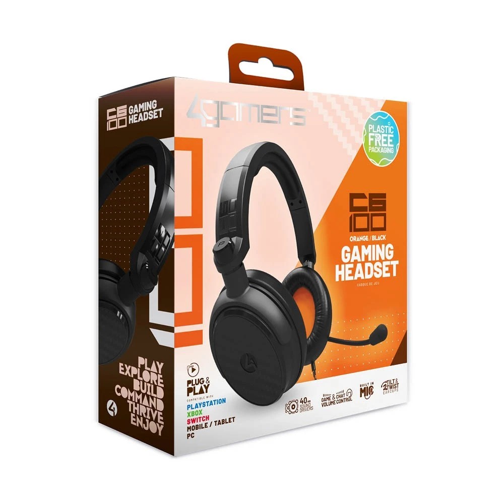 2 4Gamers C6-100 Gaming Headset - Black and Orange
 - Black, 2 of 5