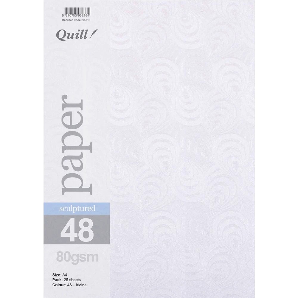 1 Quill Sculptured 80gsm A4 Paper Iridina 25 Pack, 1 of 1