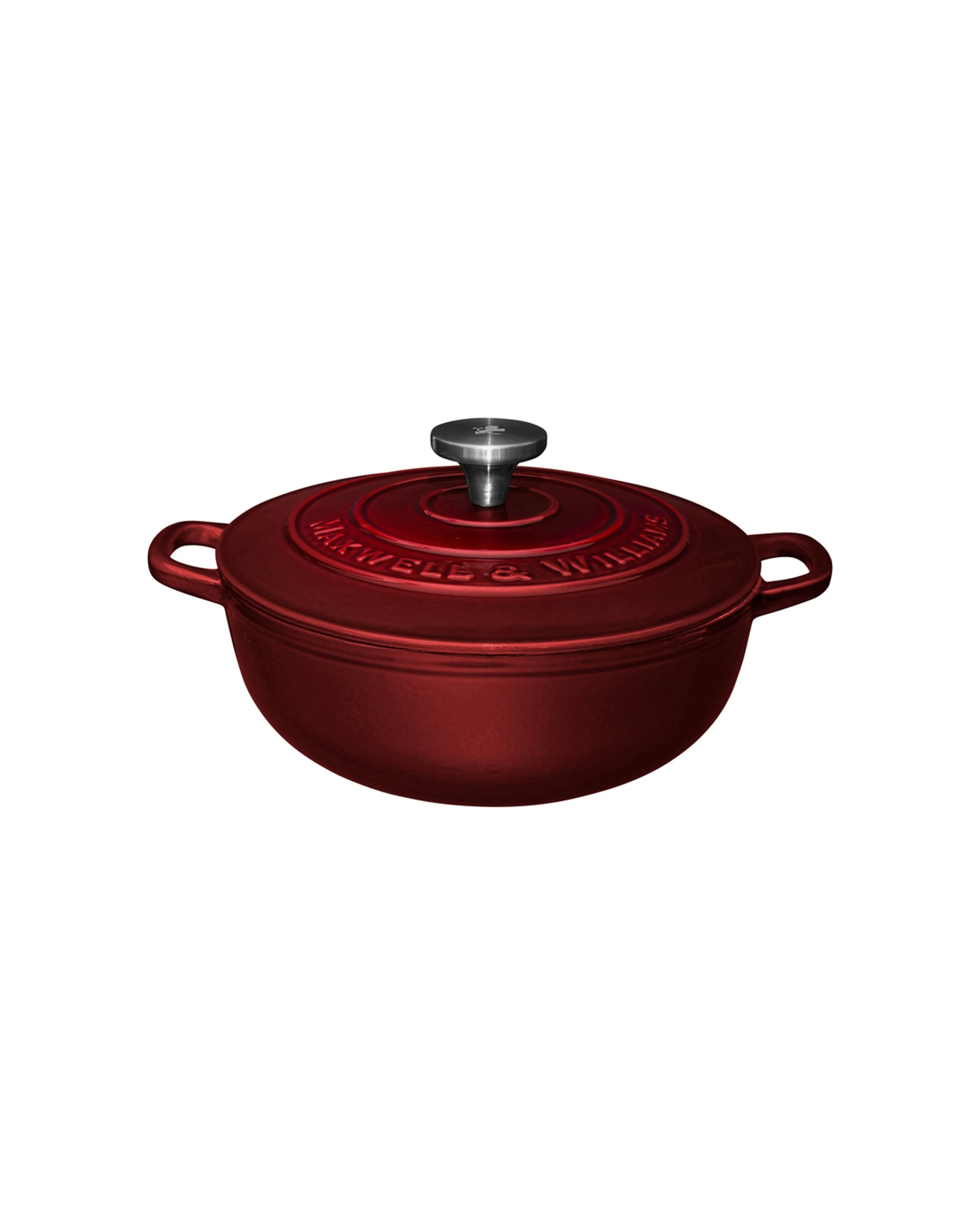 1 Maxwell & Williams Cast Iron Round Casserole 24cm 3.3l Slow Cookware
 - Red, 1 of 4