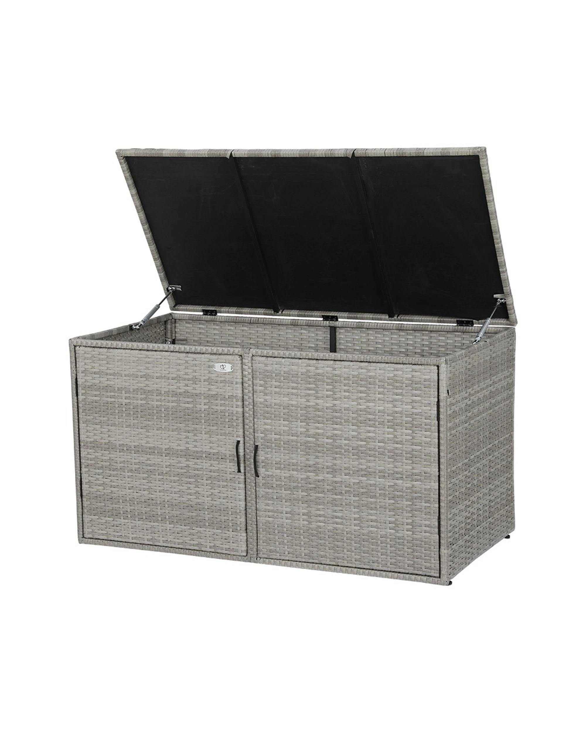 2 Gardeon Outdoor Storage Cabinet Box Deck Wicker Shelf Chest Garden Shed Tools - Grey, 2 of 7