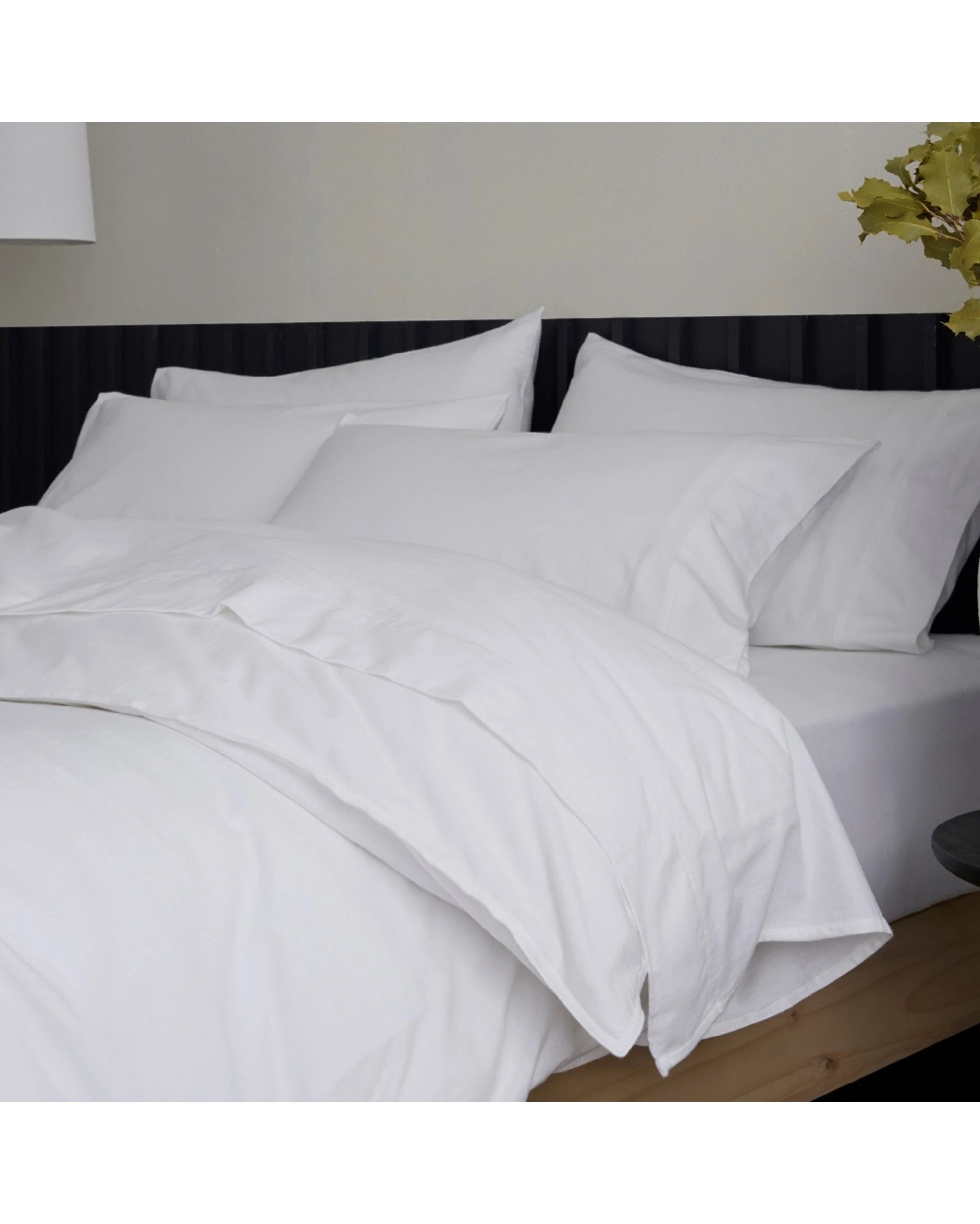 2 Bedding Co Organic Cotton Flannelette Quilt Cover Set - Queen Bed - White, 2 of 5