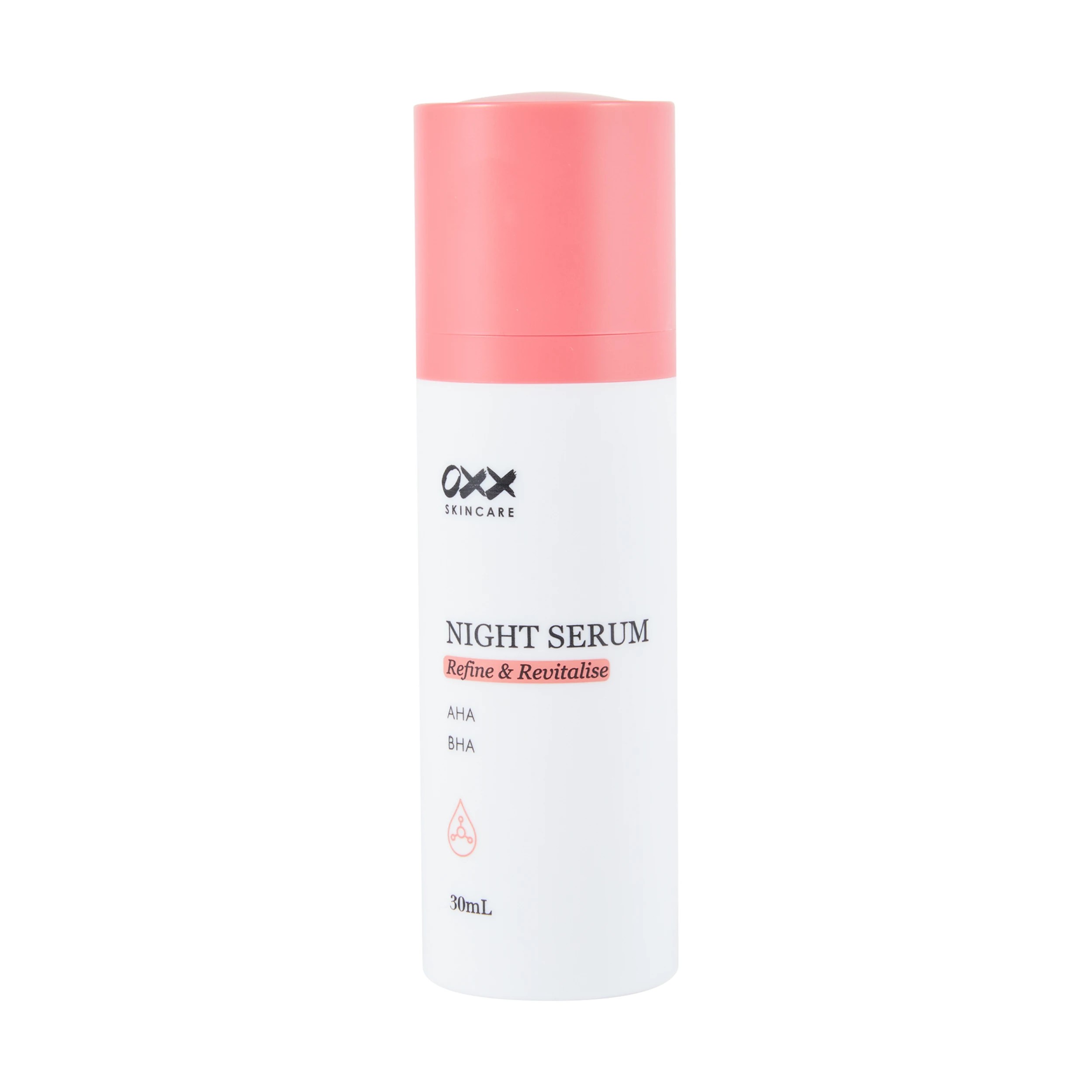 1 OXX Skincare Refine & Revitalise Night Serum 30ml - AHA and BHA, 1 of 4