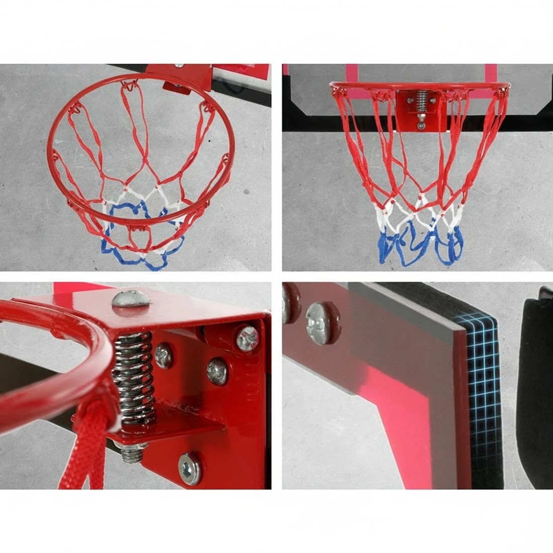 6 Everfit 23" Mini Basketball Hoop Backboard Door Wall Mounted Sports Kids - Red, 6 of 7