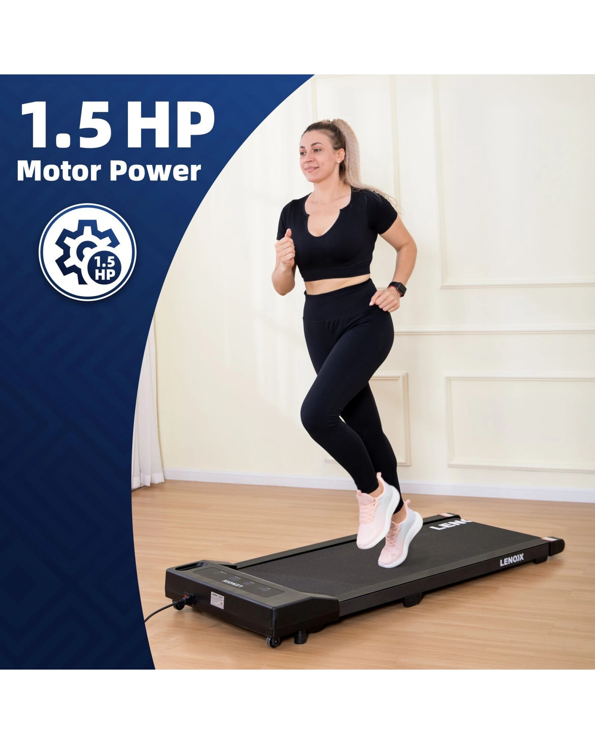10 Lenoxx 1.5 HP 52cm Electric Walking Pad Treadmill with Remote Control and Display Screen, 10 of 10