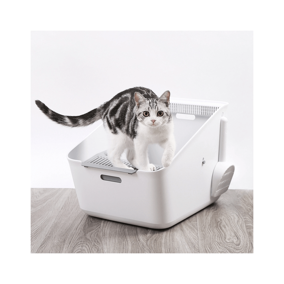 4 Petkit Pura Cat Litter Tray Box With Scoop White - Odour Control Cat Litter Tray
 - White, 4 of 4