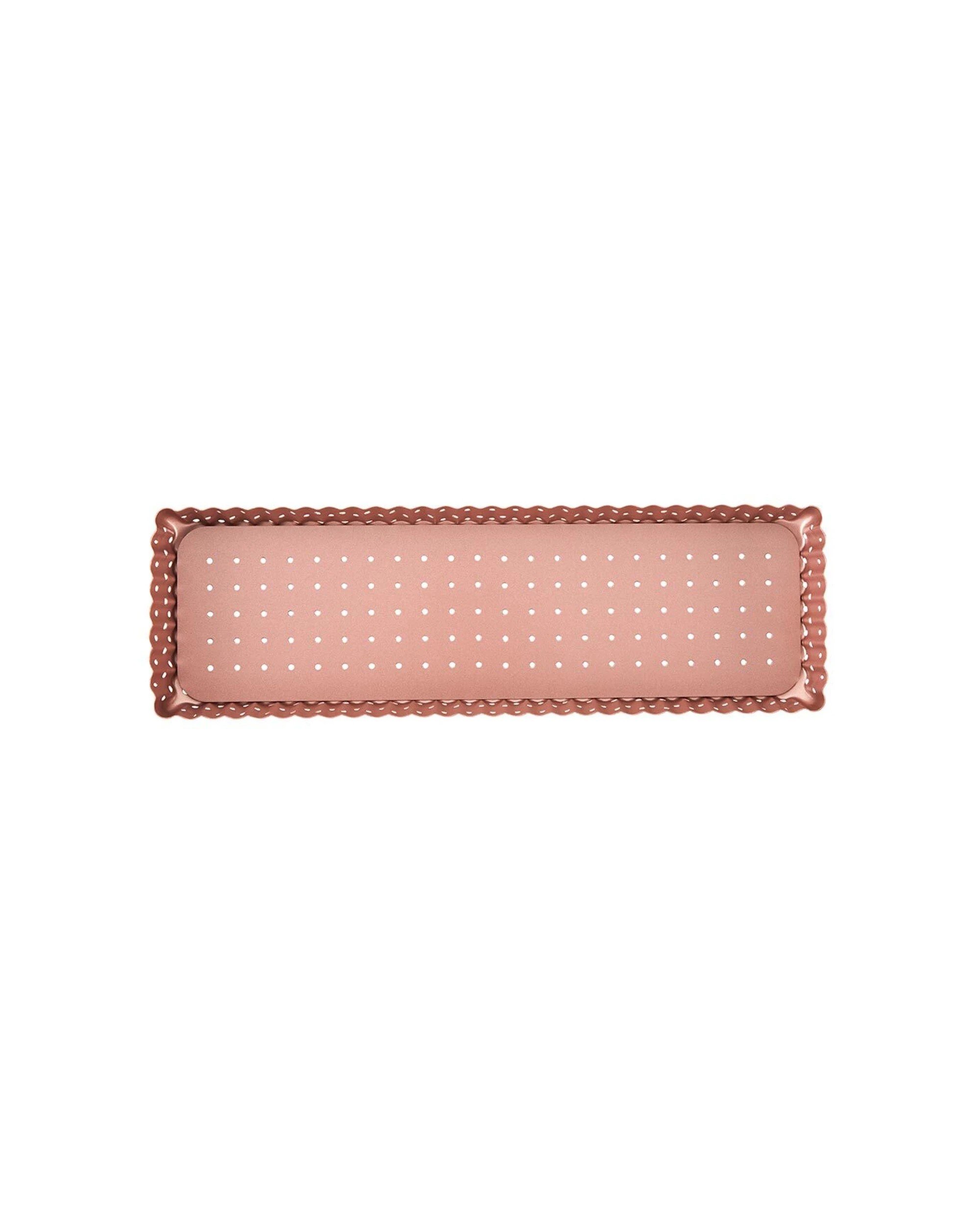 3 Wiltshire Non-Stick Perforated Rectangular Tart Pan 34.5x10.5cm - Gold, 3 of 3
