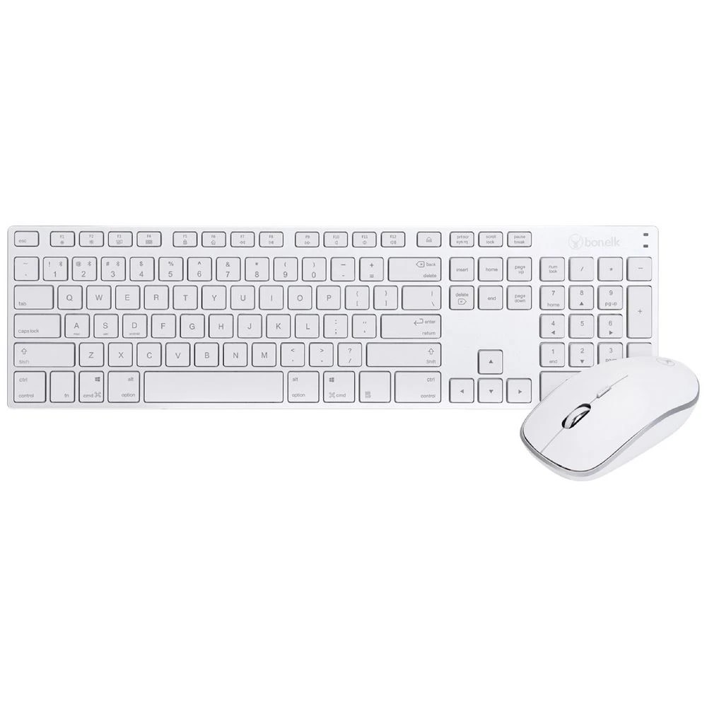 1 Bonelk KM-517A Bluetooth Keyboard & Mouse Combo Silver, 1 of 4