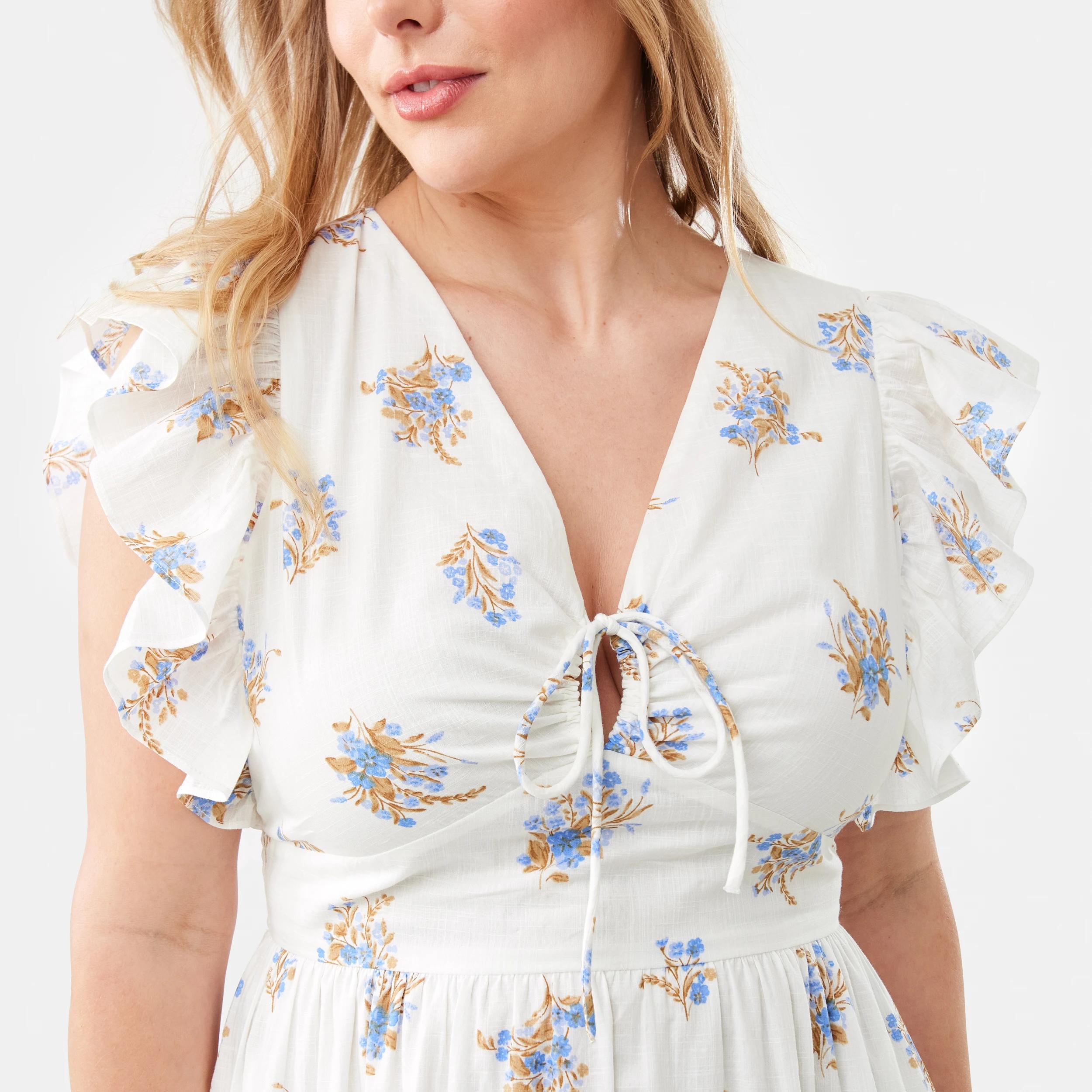 5 Sleeveless Flutter Tie Detail Midi Dress Bunches, 5 of 10