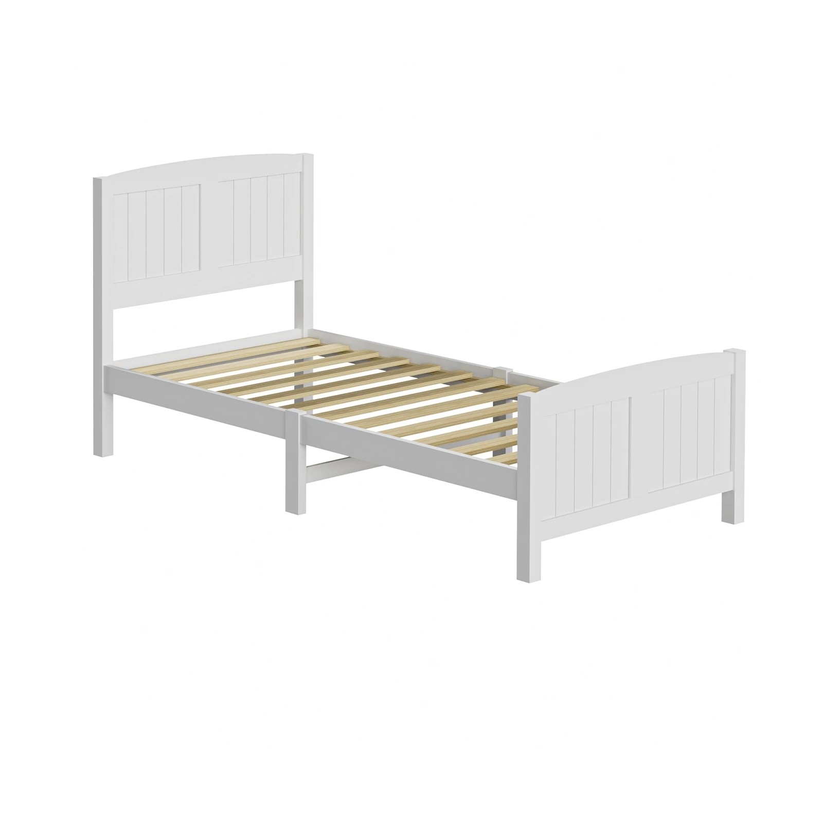 7 Oikiture Bed Frame Singe Size Wooden Base Timber Platform
 - White, 7 of 10