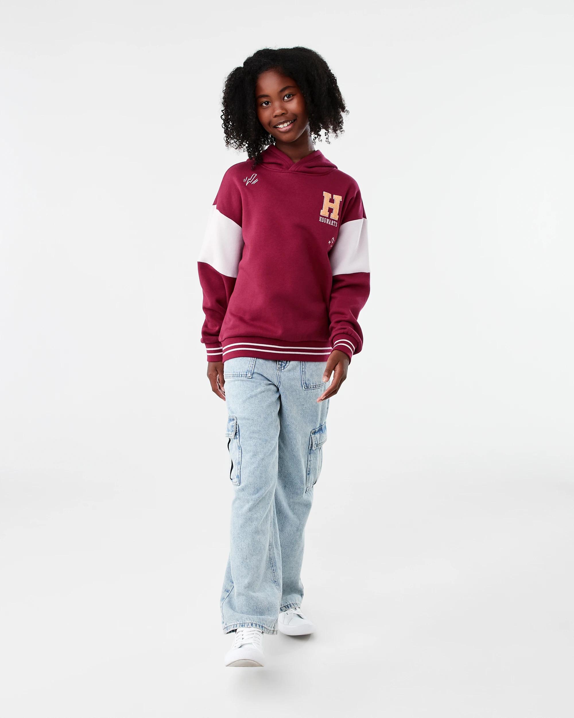 8 Harry Potter License Oversized Hoodie Red Hogwrt, 8 of 9