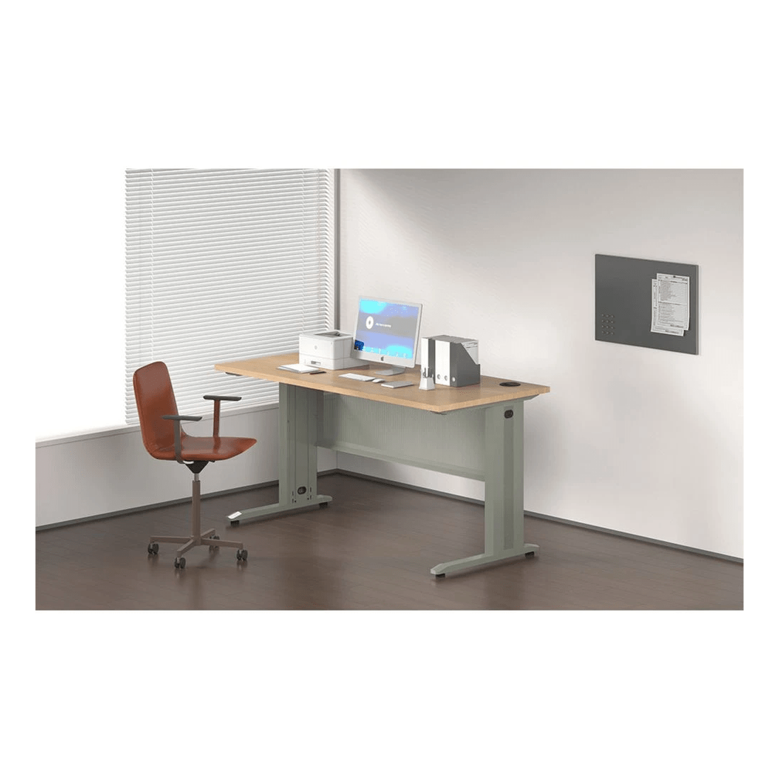 9 Matrix Office Desk 1500mm Oak, 9 of 9