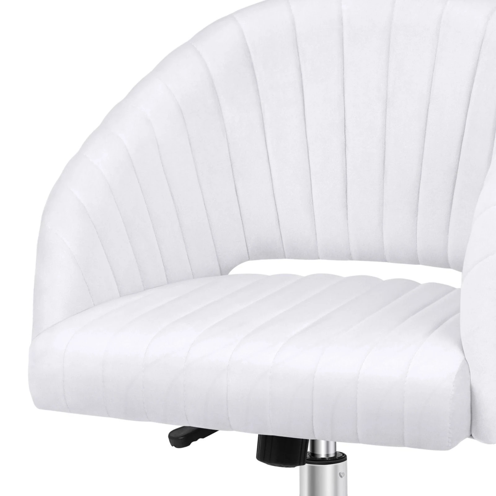 6 Alfordson Velvet Office Chair Swivel Armchair Work Study Seat Adult Kids - White, 6 of 9
