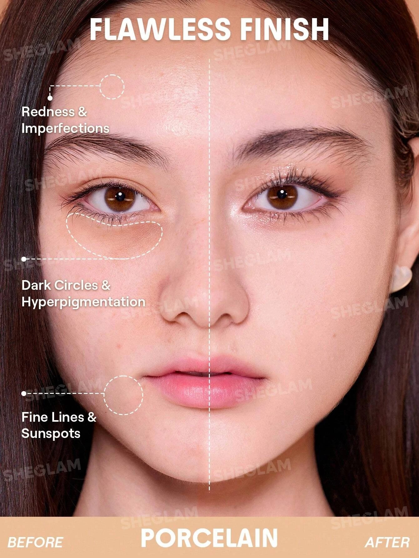 2 SHEGLAM Lock & Go Long-Lasting Cushion Foundation - Porcelain, 2 of 9