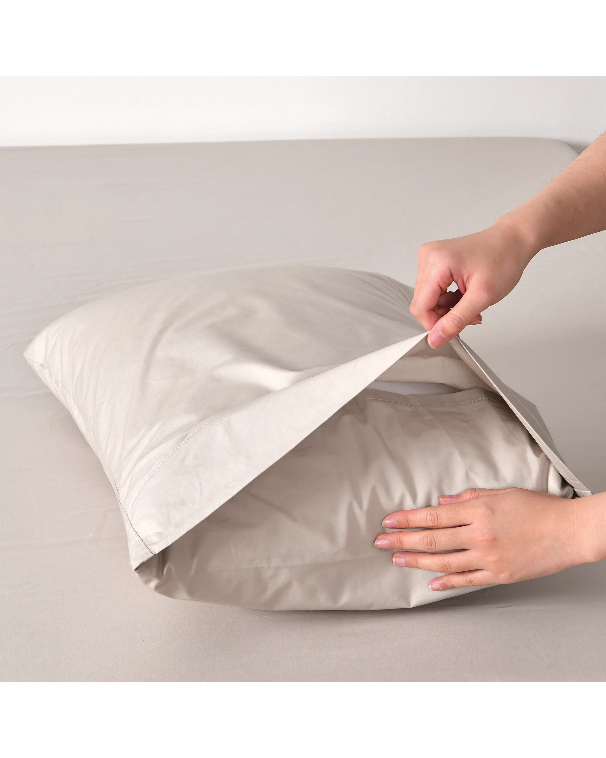 5 Dreamaker 300TC Cotton Percale Pillowcase Twin Pack - Oat, 5 of 7