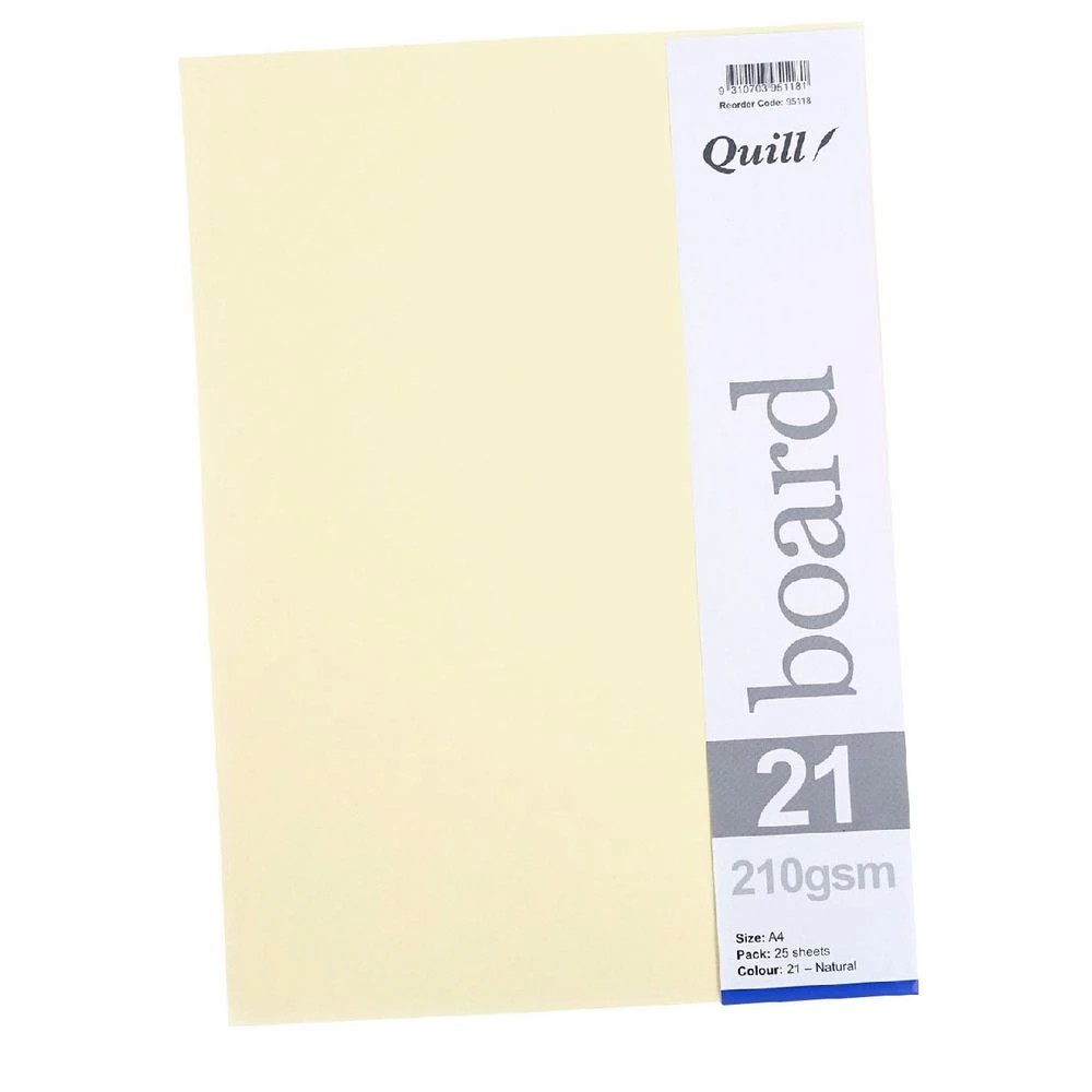 4 Quill A4 210gsm Board Natural 25 Pack, 4 of 4