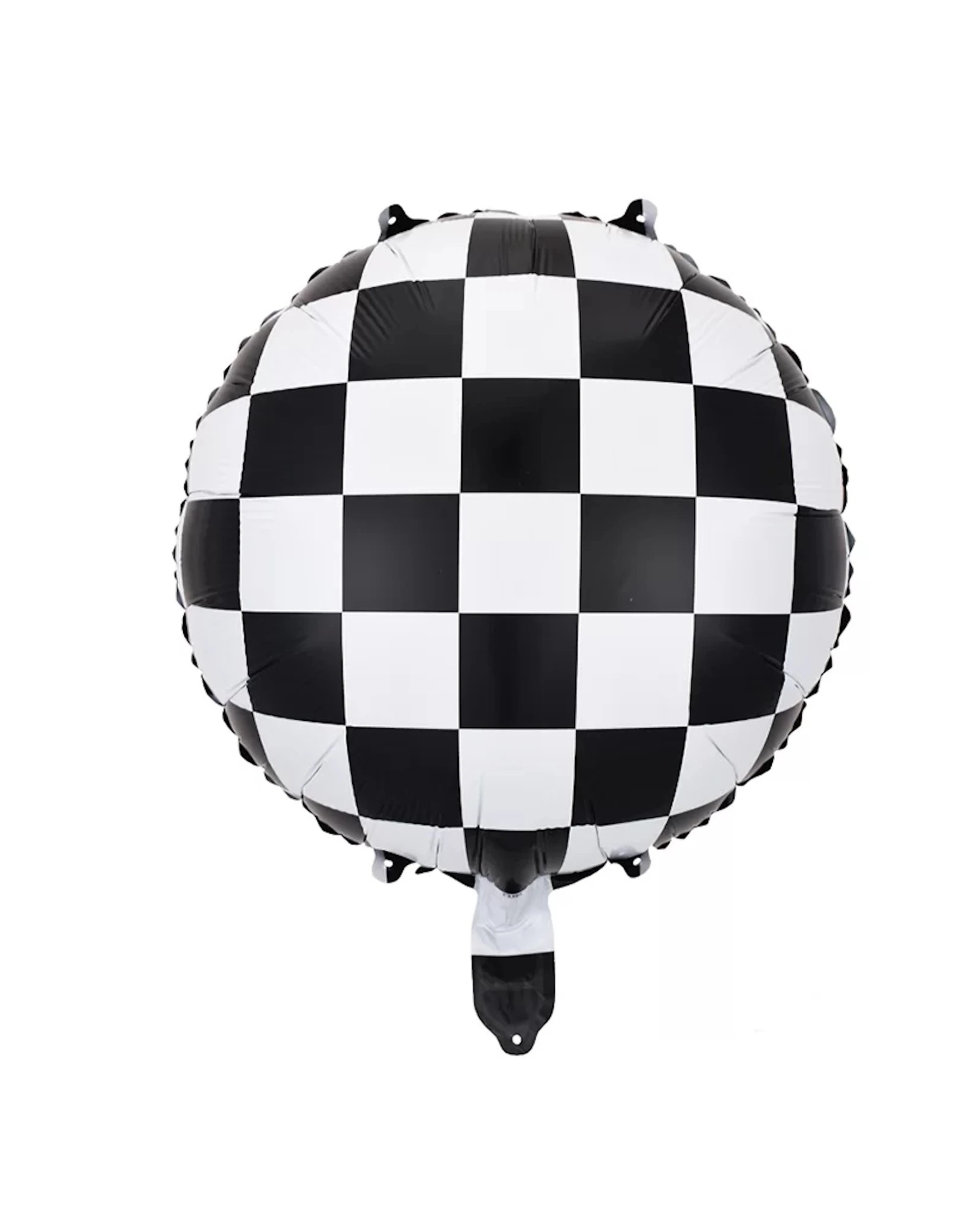 1 Partyrama Black & White Checkered Foil Helium Balloon - White, Black, 1 of 5