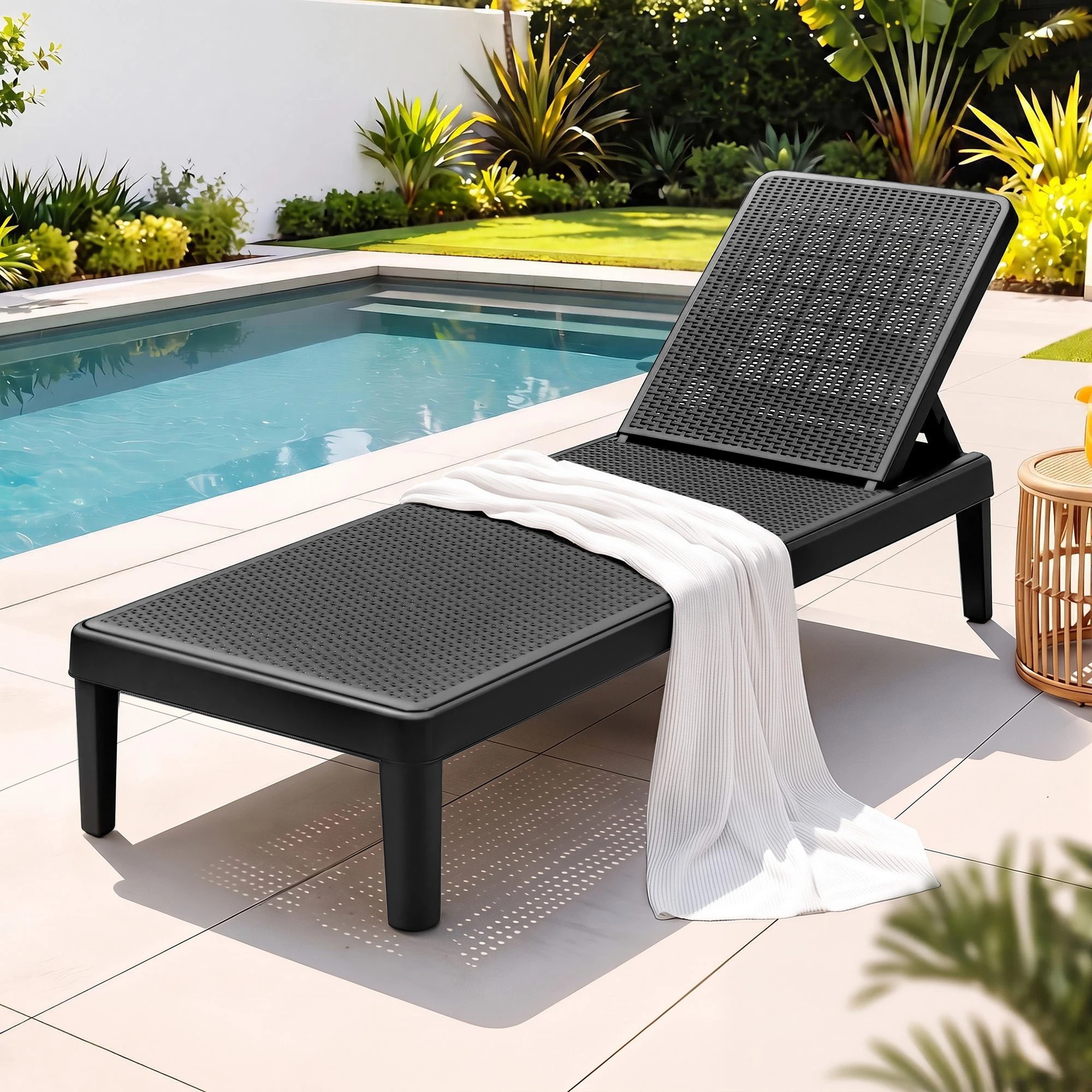 3 Gardeon Sun Lounge Adjustable Lounger Patio Outdoor Furniture Lightweight - Black, 3 of 7