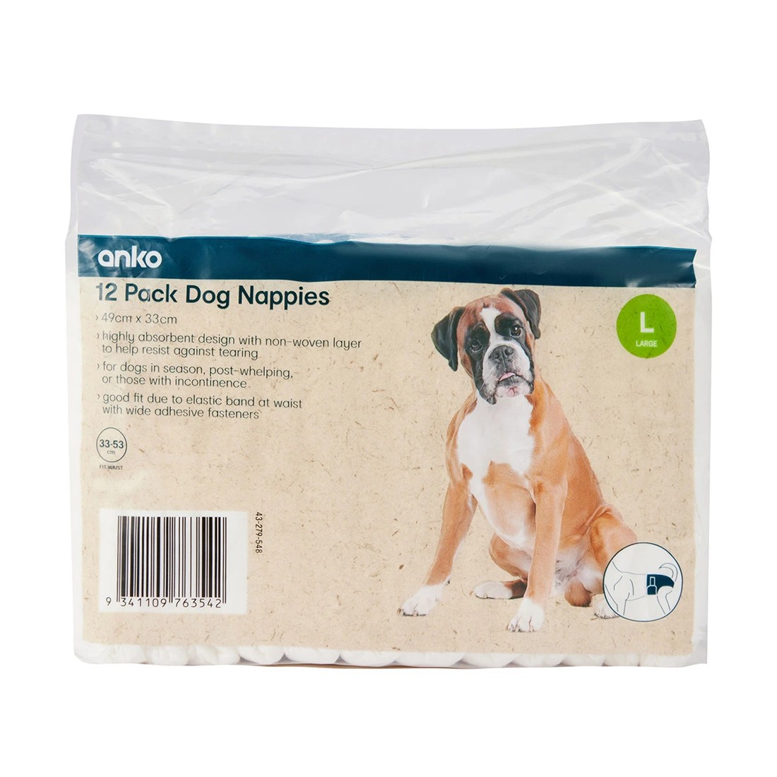 1 12 Pack Dog Nappies - Large, 1 of 8