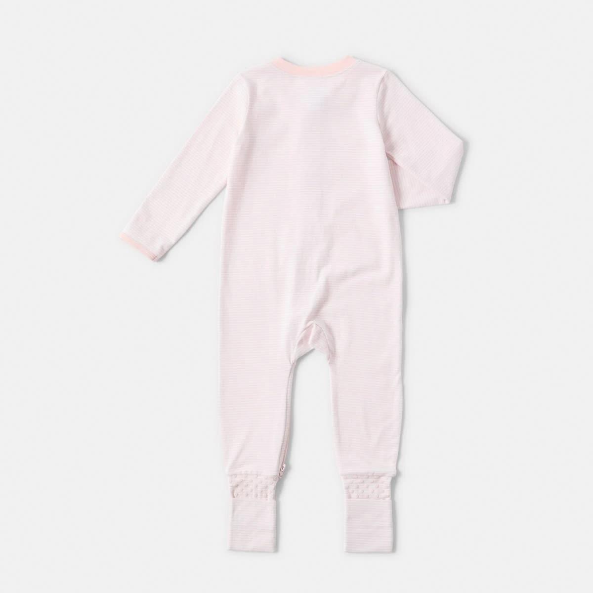 2 Turn Cuff Coverall Pnk Stripe, 2 of 3