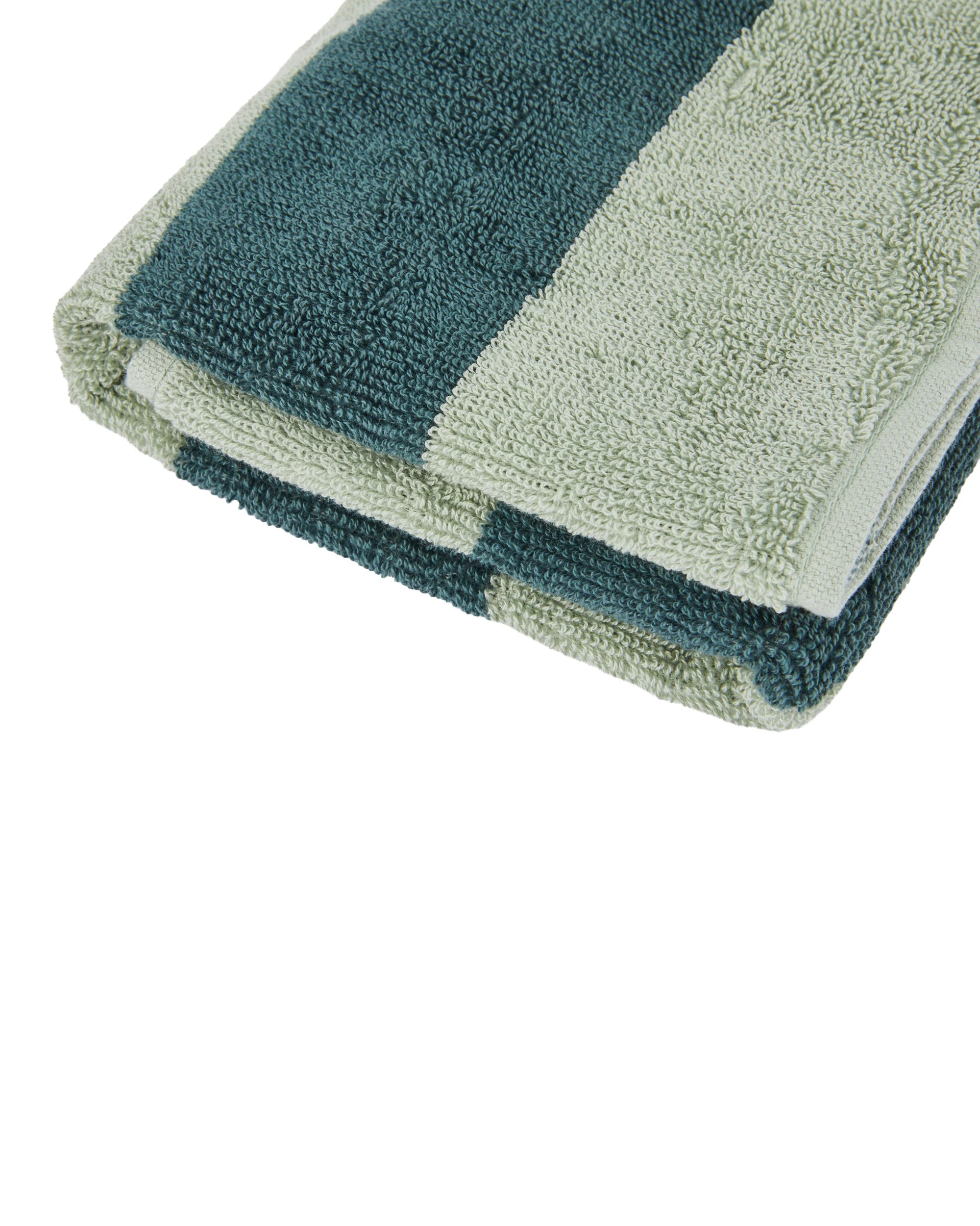 4 Stripe Cotton Hand Towel - Green, 4 of 5