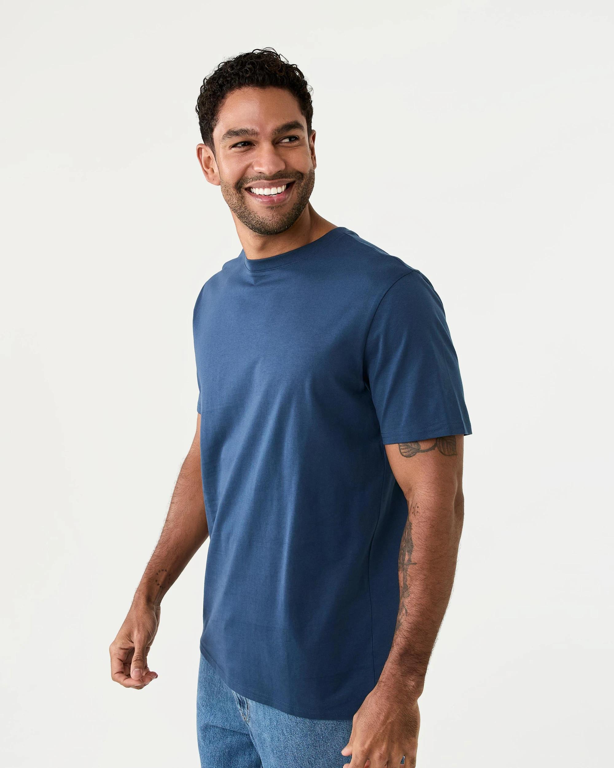 2 Cotton Crew Neck T-shirt Insig Blue, 2 of 6