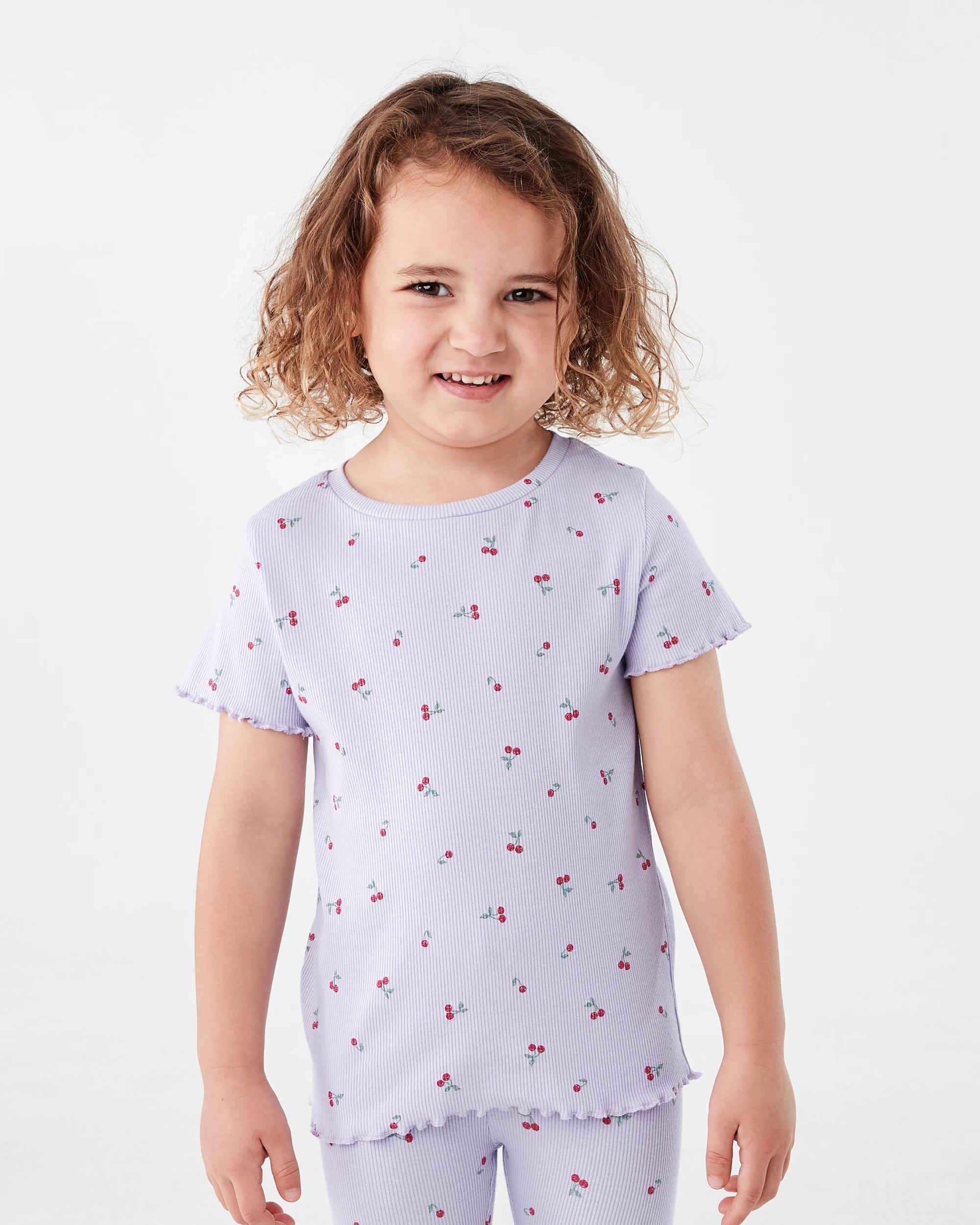 1 Short Sleeve Rib T-shirt Pur Cherry, 1 of 10