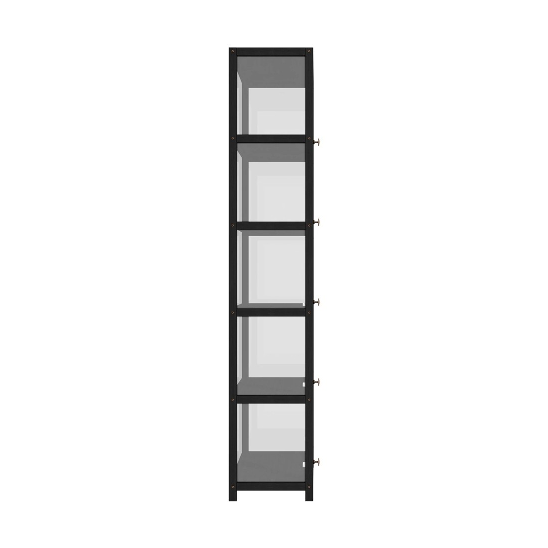6 Oikiture Display Cabinet Slim Storage 5-tier Shelves Clear Bookcase Rack
 - Black, 6 of 9
