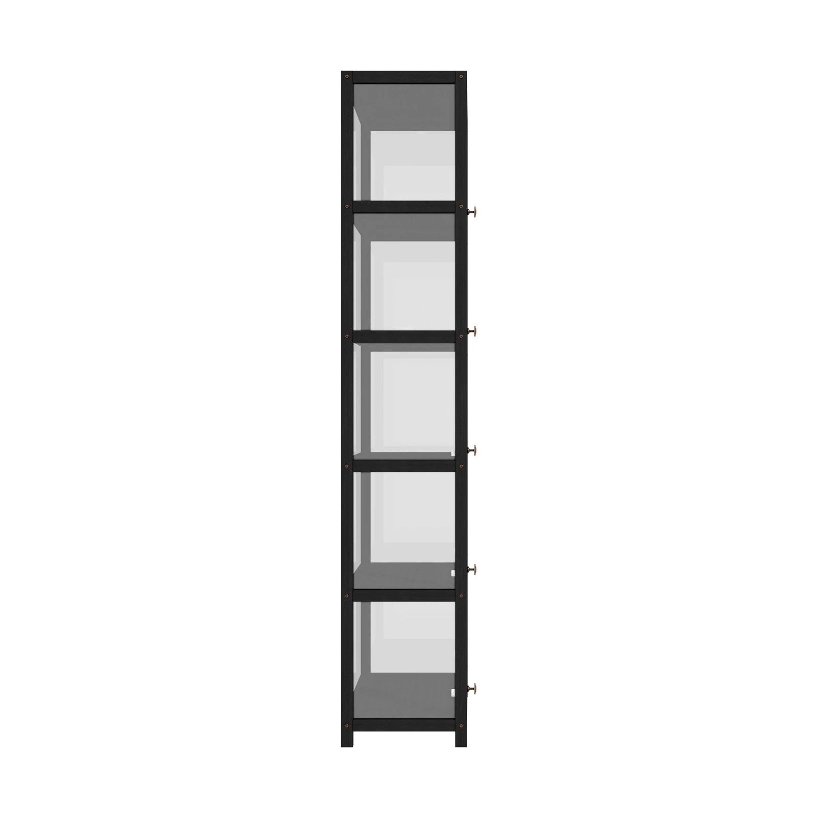 6 Oikiture Display Cabinet Slim Storage 5-tier Shelves Clear Bookcase Rack
 - Black, 6 of 9