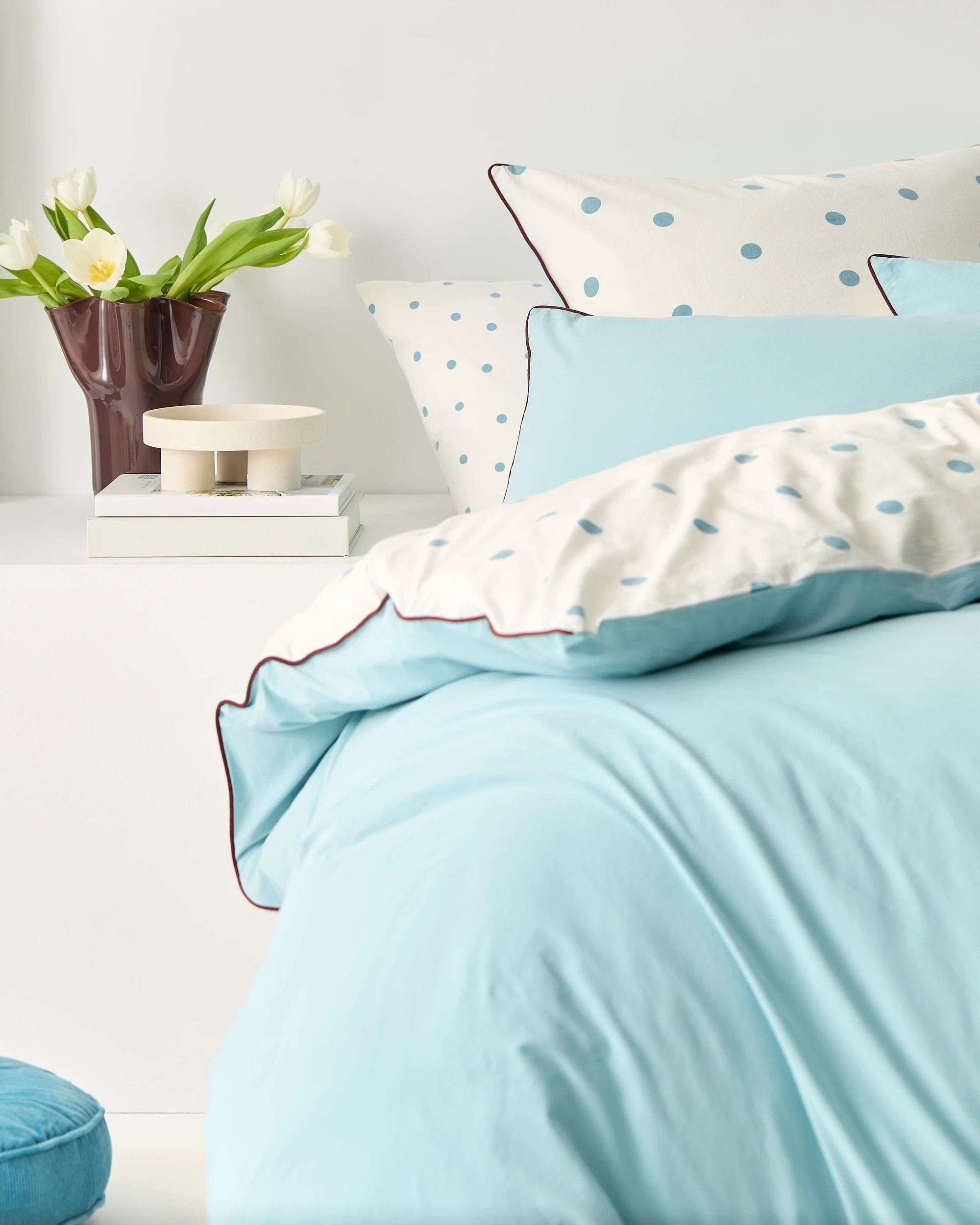 5 Arlo Polka Dot Stonewash Cotton Quilt Cover Set - Super King Bed - Blue, 5 of 10