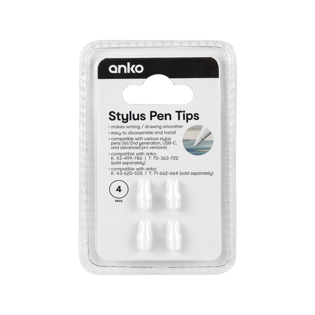 4 4 Pack Stylus Pen Tips, 4 of 4