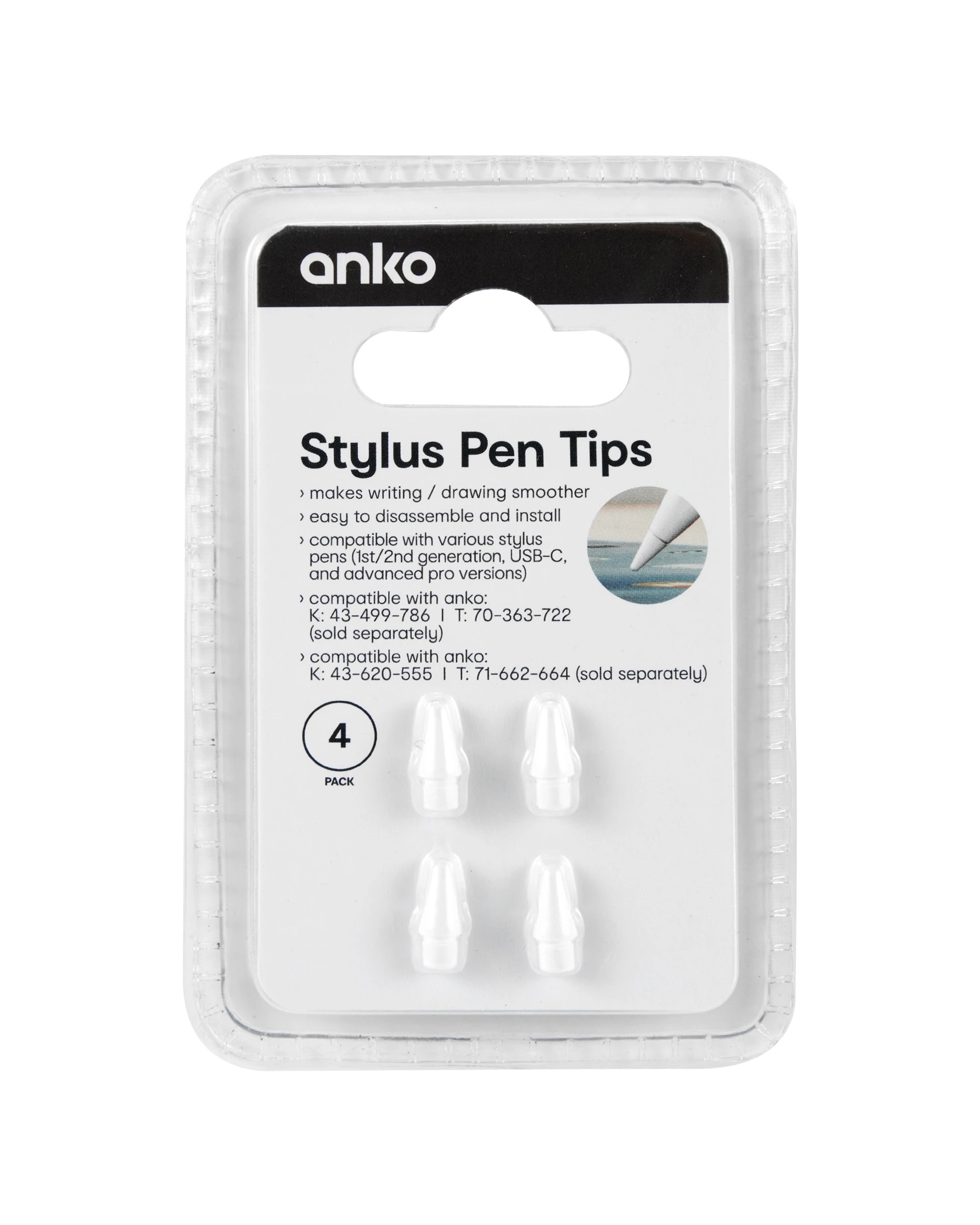 4 4 Pack Stylus Pen Tips, 4 of 4